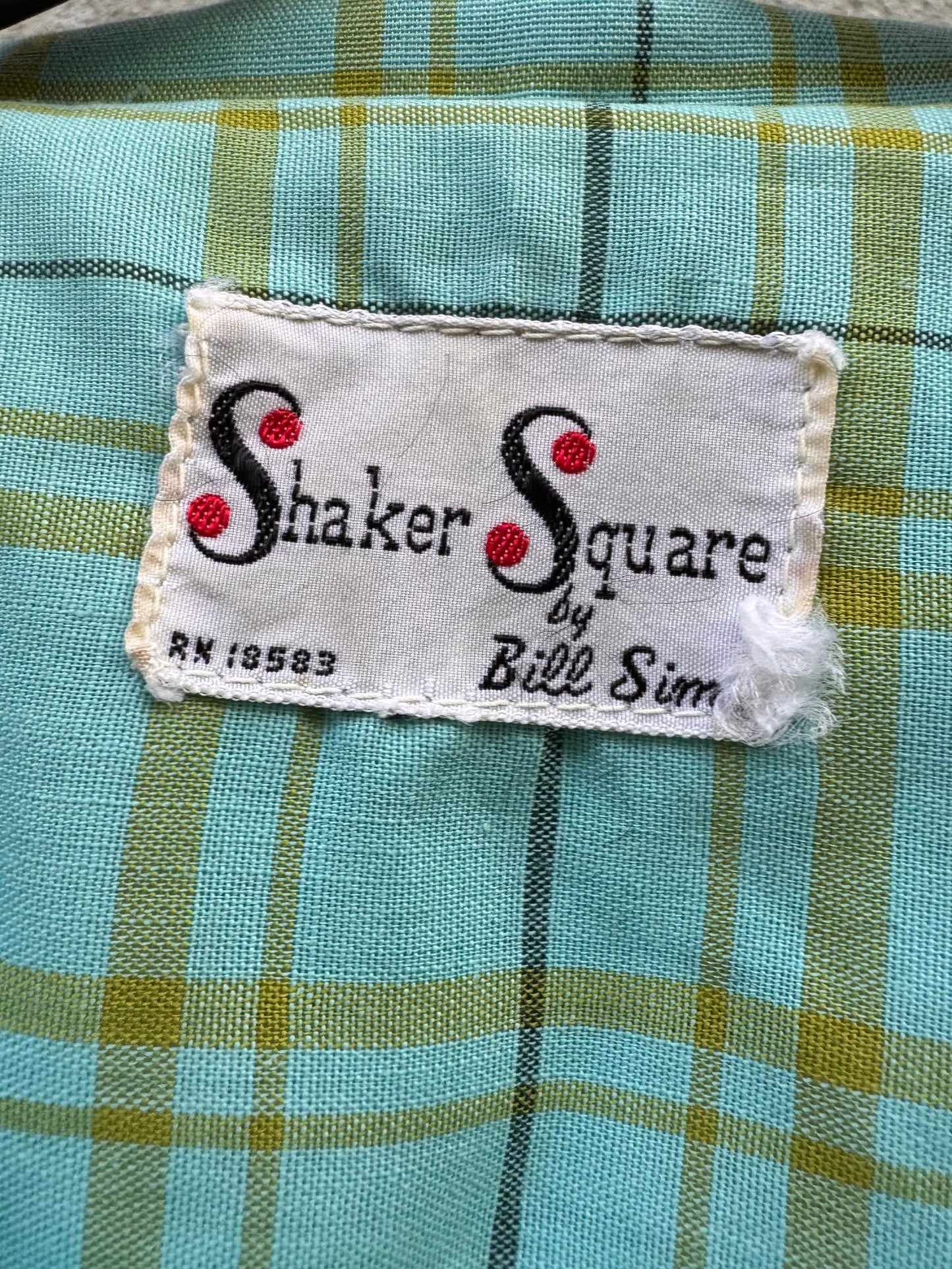 1960s Green & Blue Tartan Dress