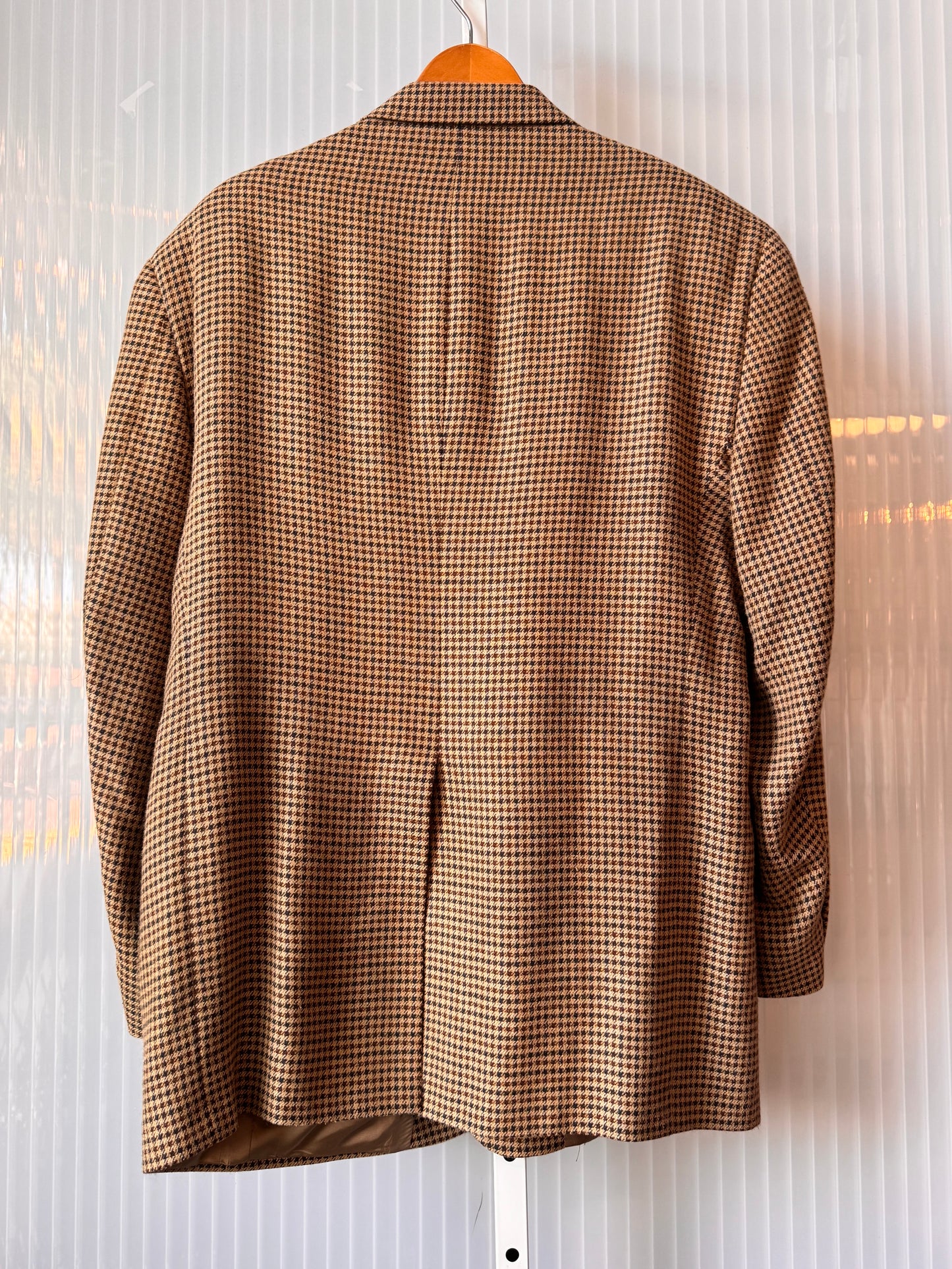 1990s Tommy Hilfiger Brown Houndstooth Blazer