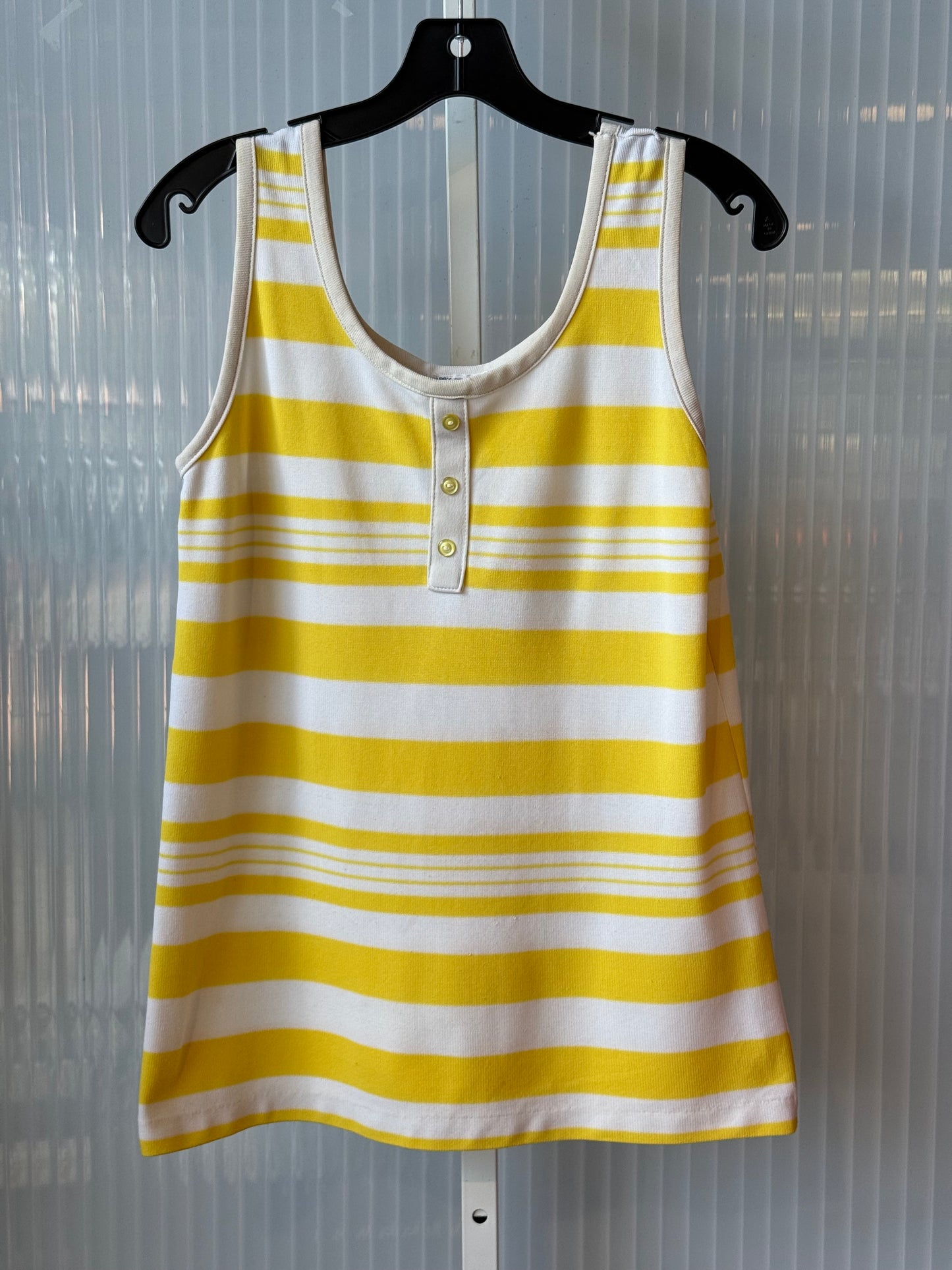 1970s White & Yellow Striped Tank Top