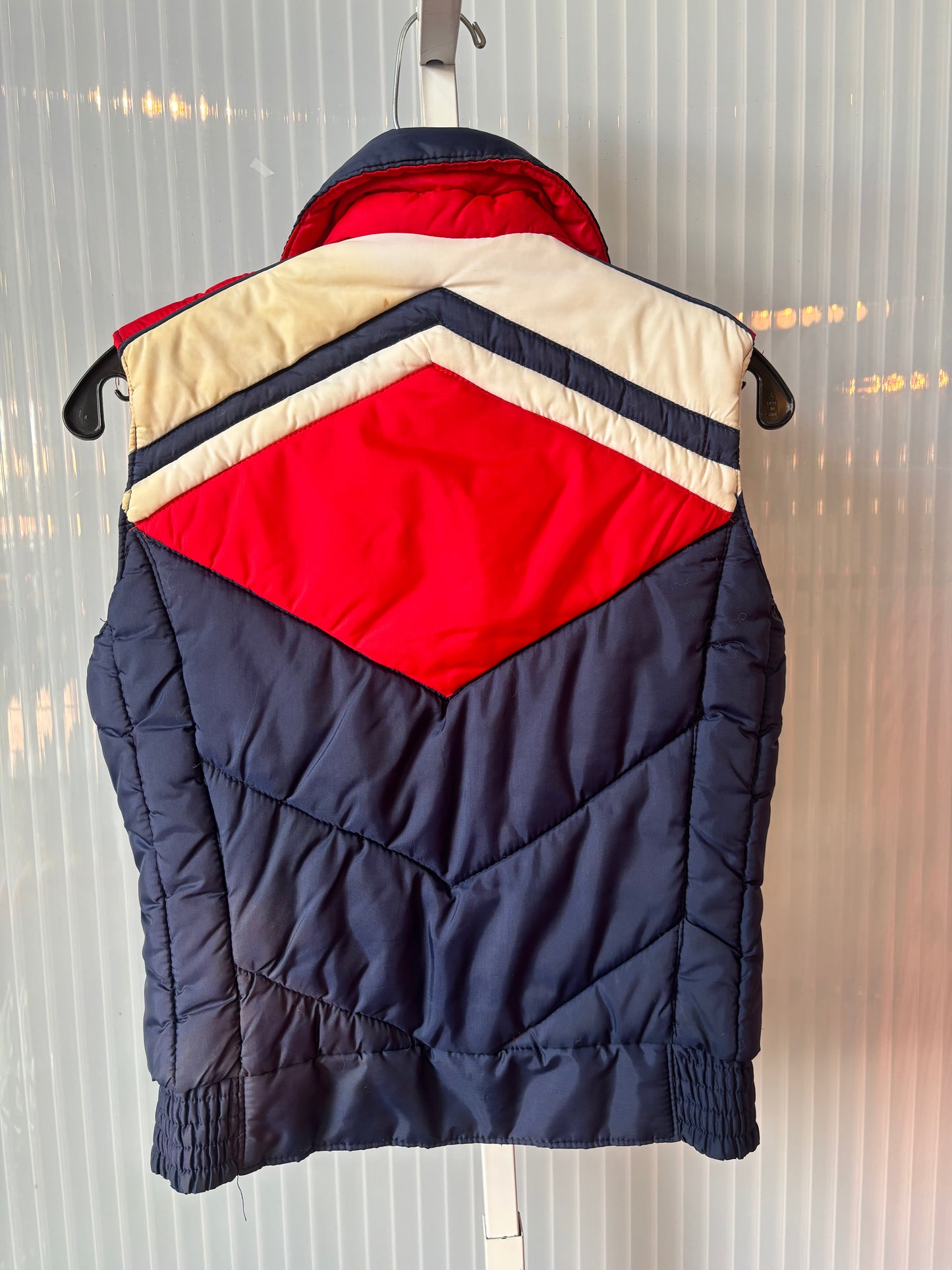 1980s Red, White, and Blue Puffer Vest
