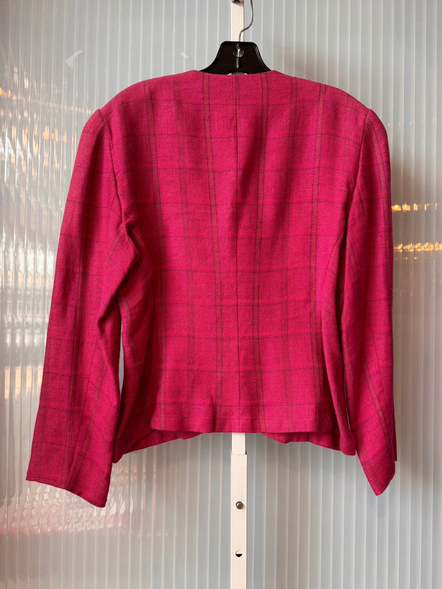 1990s Giorgio Armani Pink Plaid Twill Jacket