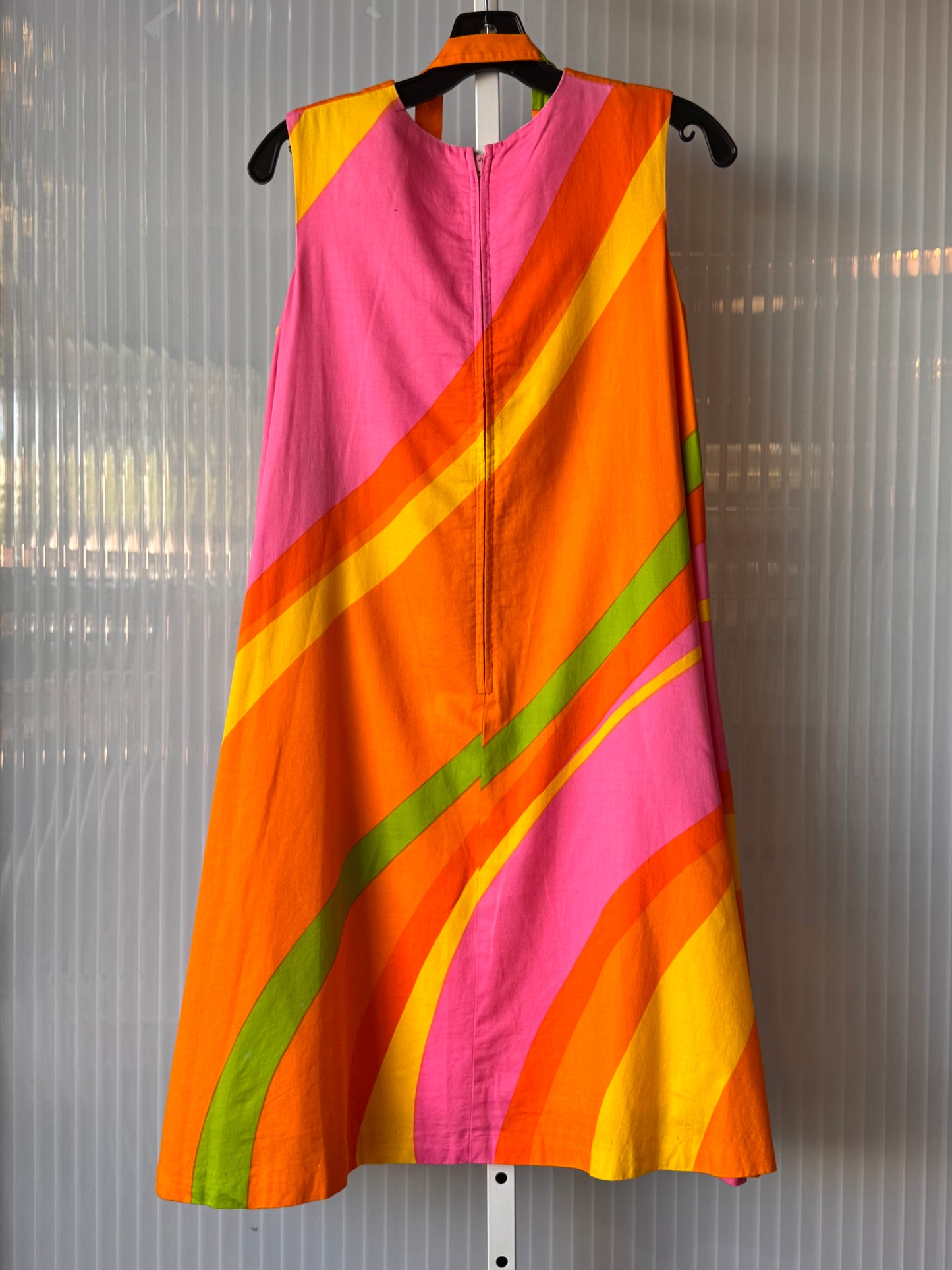 1960s Orange & Pink Groovy Tent Dress