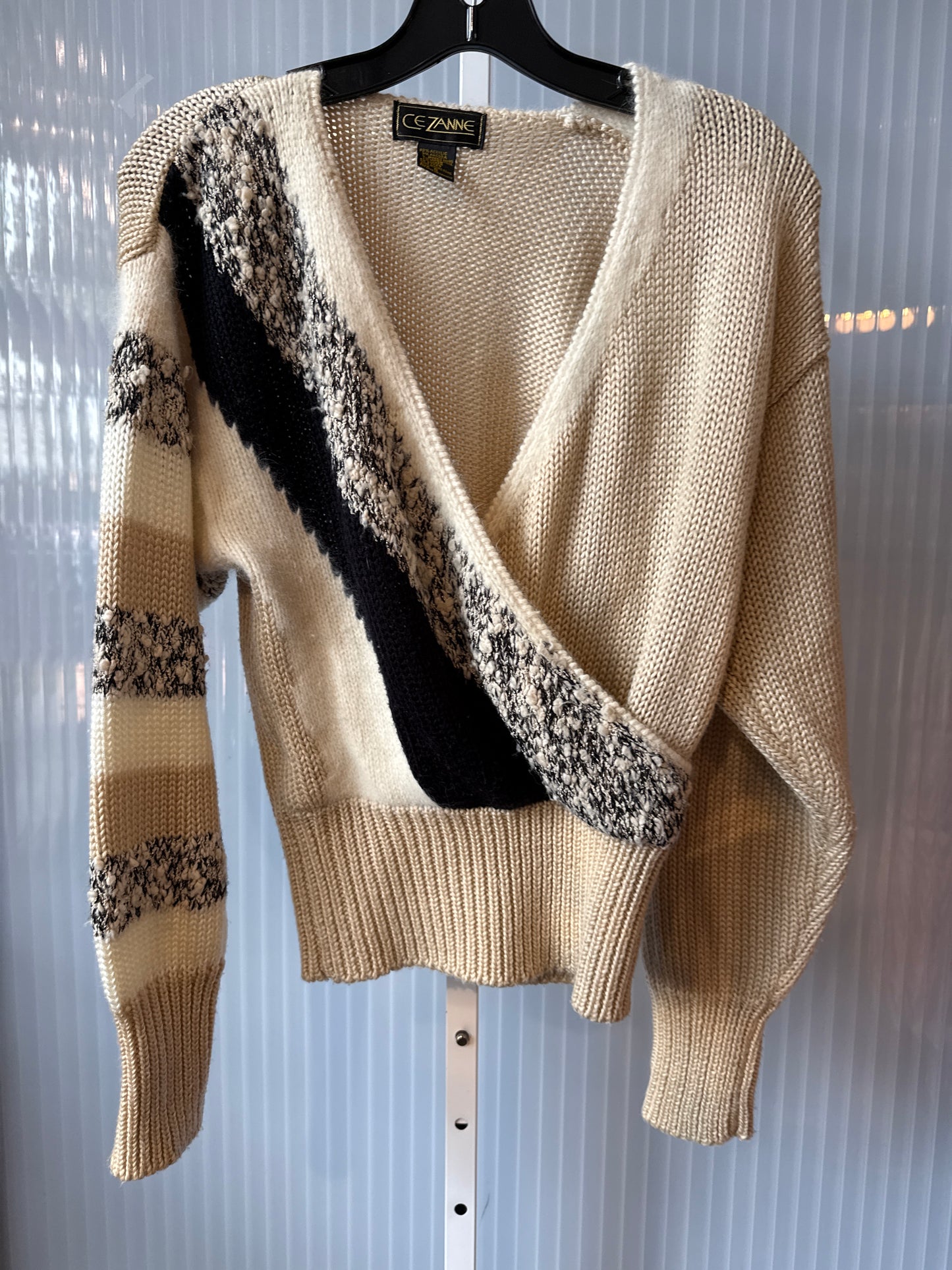 1980s Ce Zanne Knit V-Neck Sweater