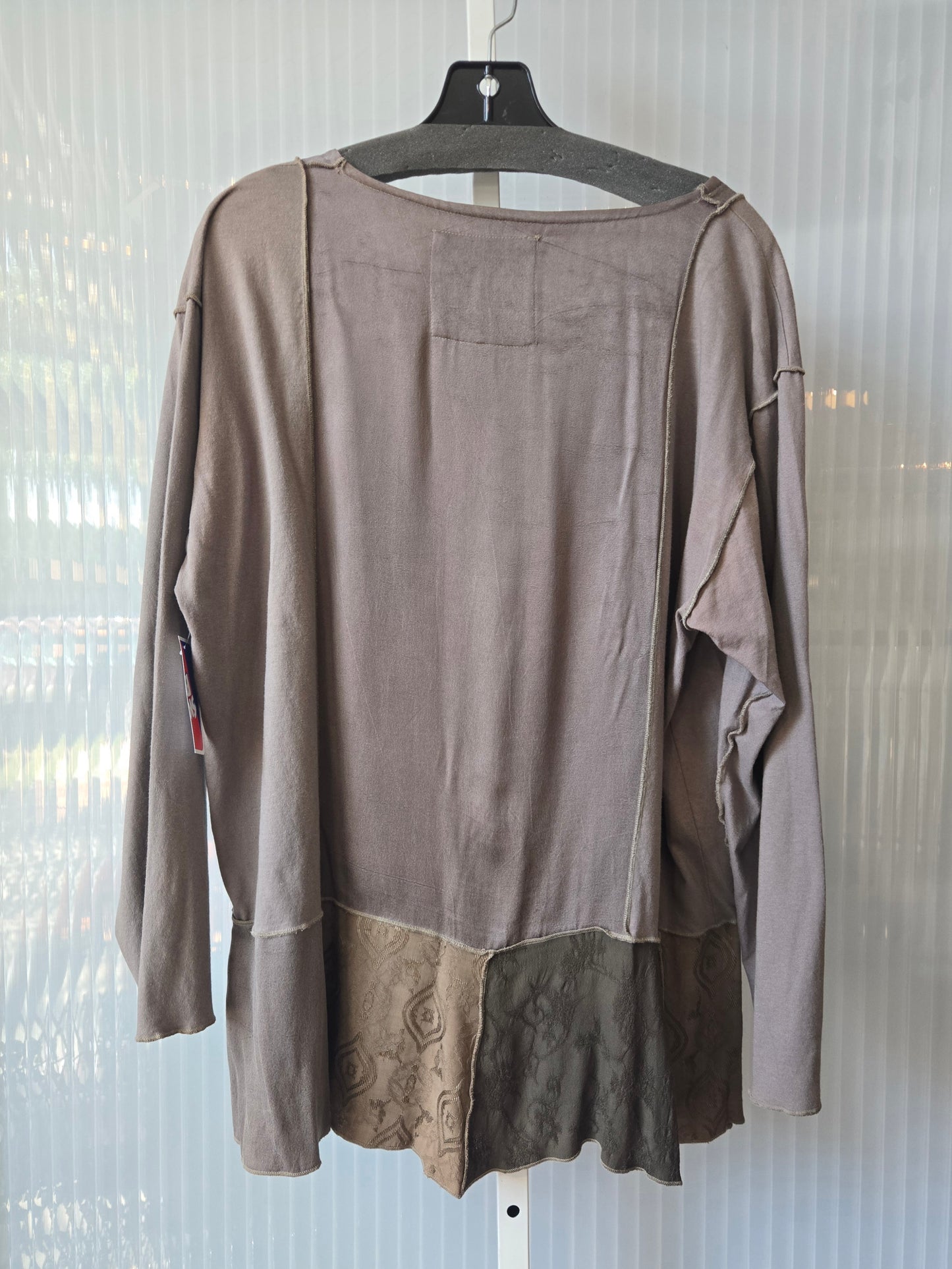1990s Boho Patchwork Blouse and Skirt Set with Abalone Buttons