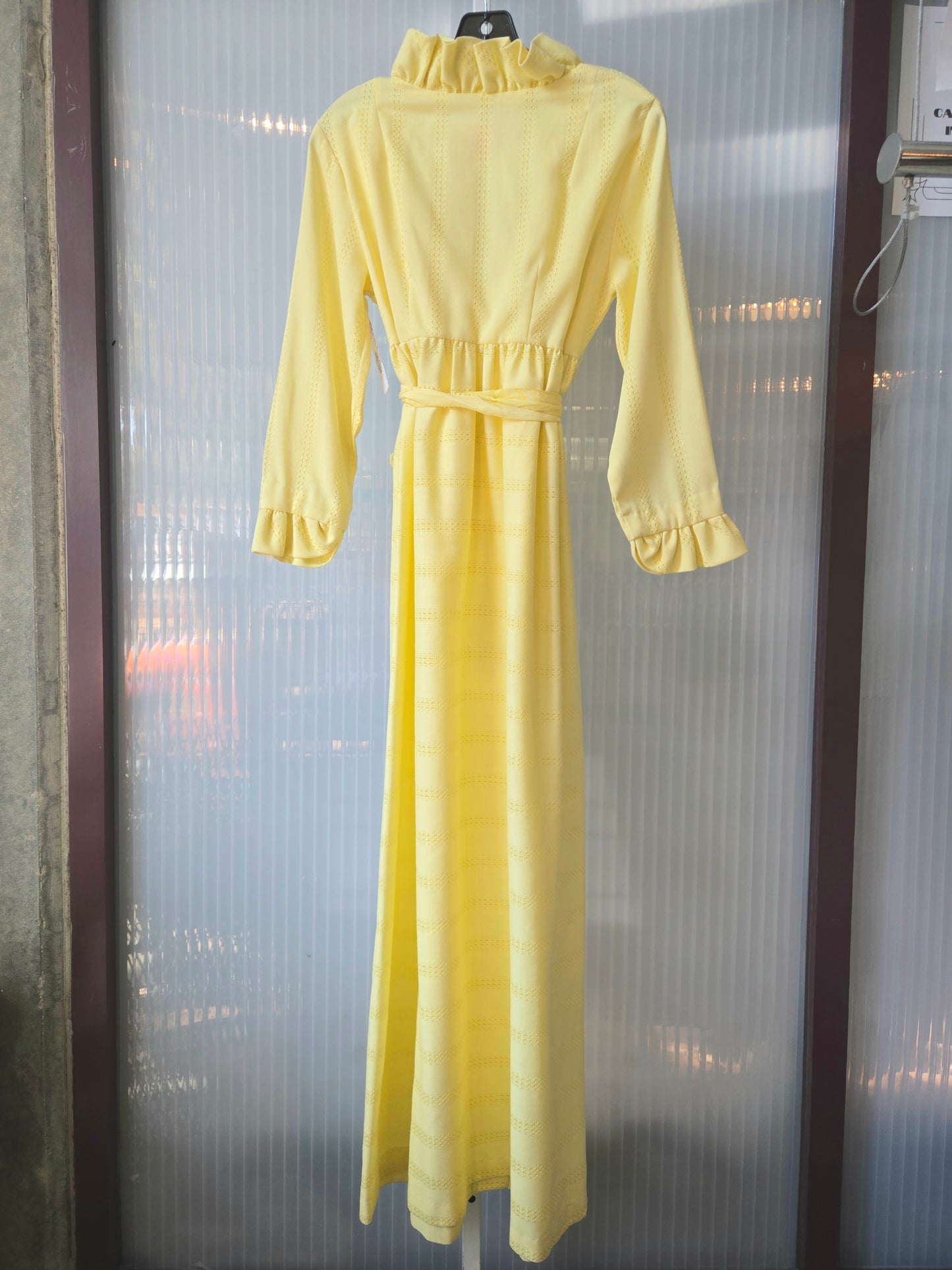 1960s Yellow Ruffle Long Robe