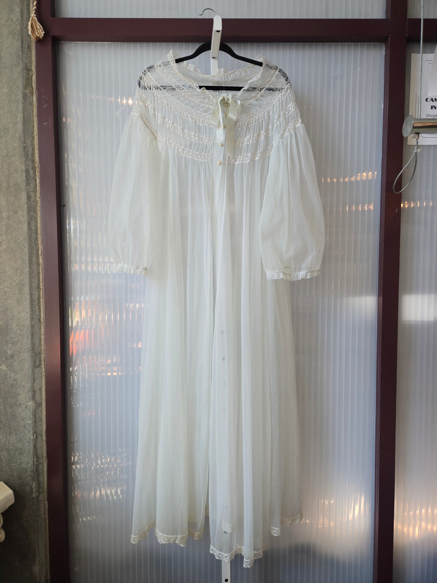 1950s Light Blue Sheer Long Peignoir