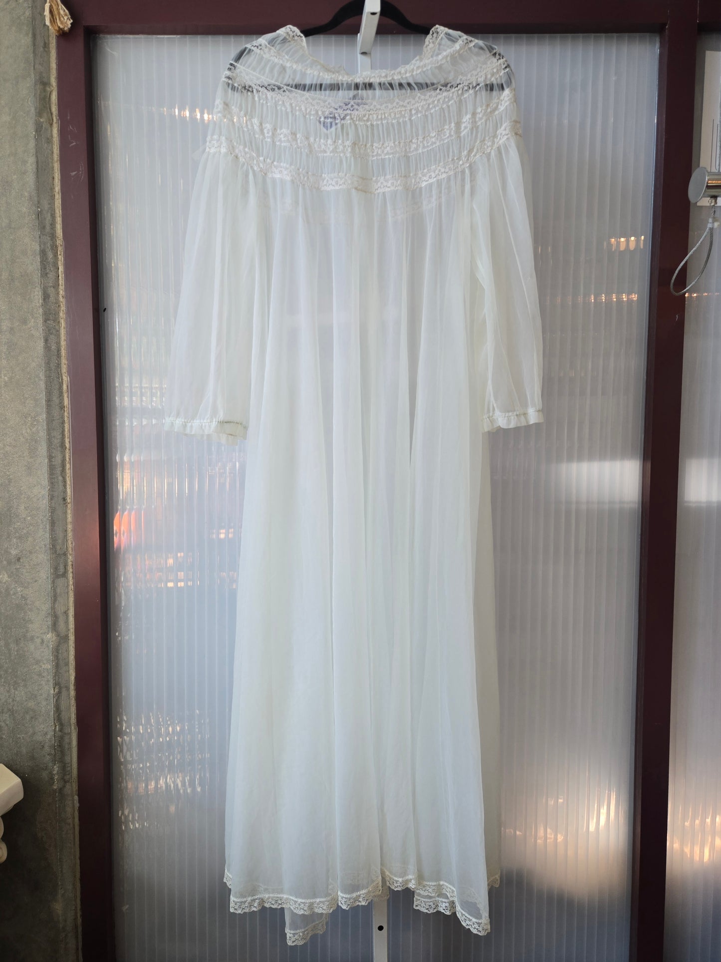 1950s Light Blue Sheer Long Peignoir