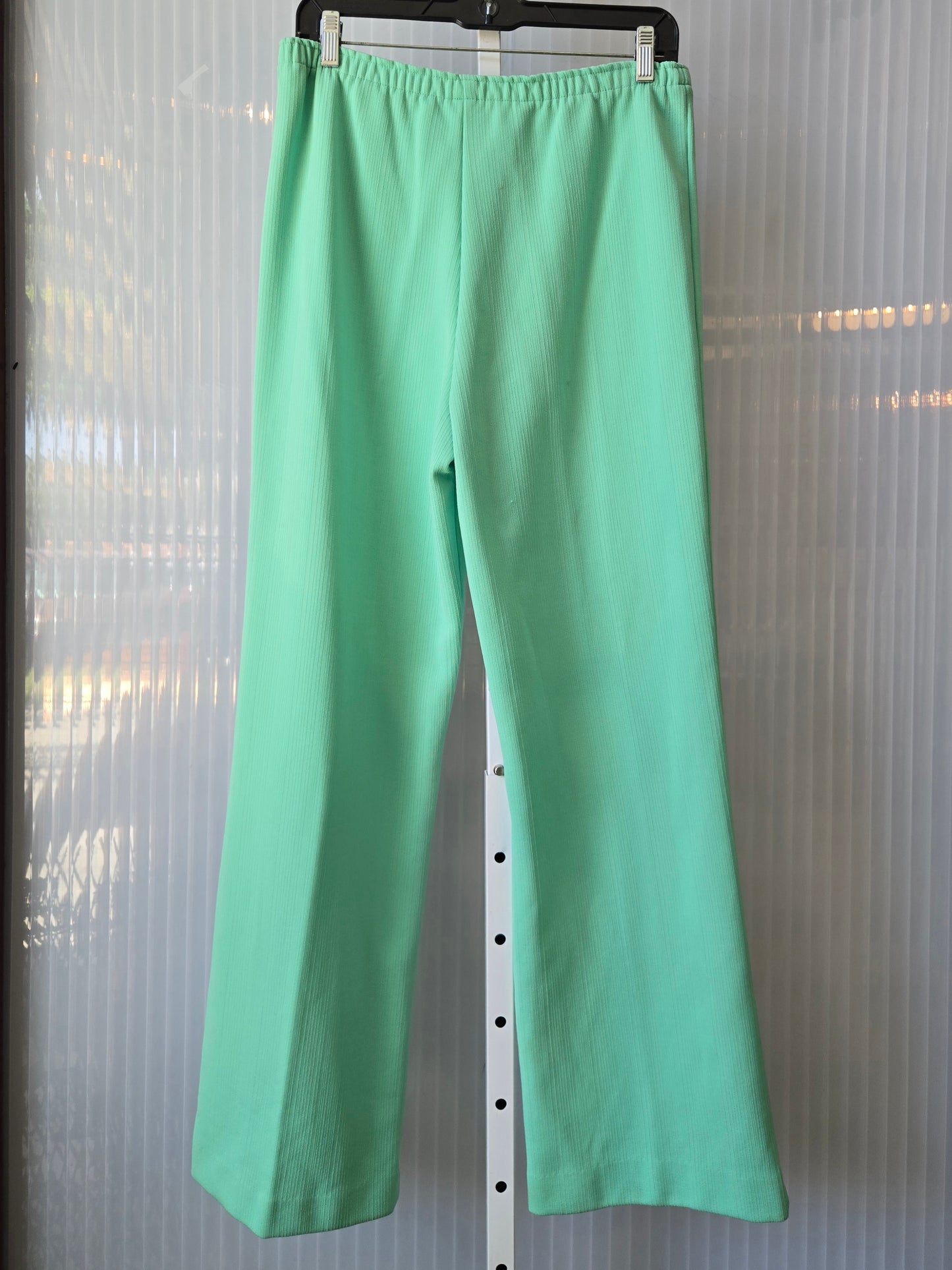 1970s Mint Green Vest & Pants Set w/ Silver Studs