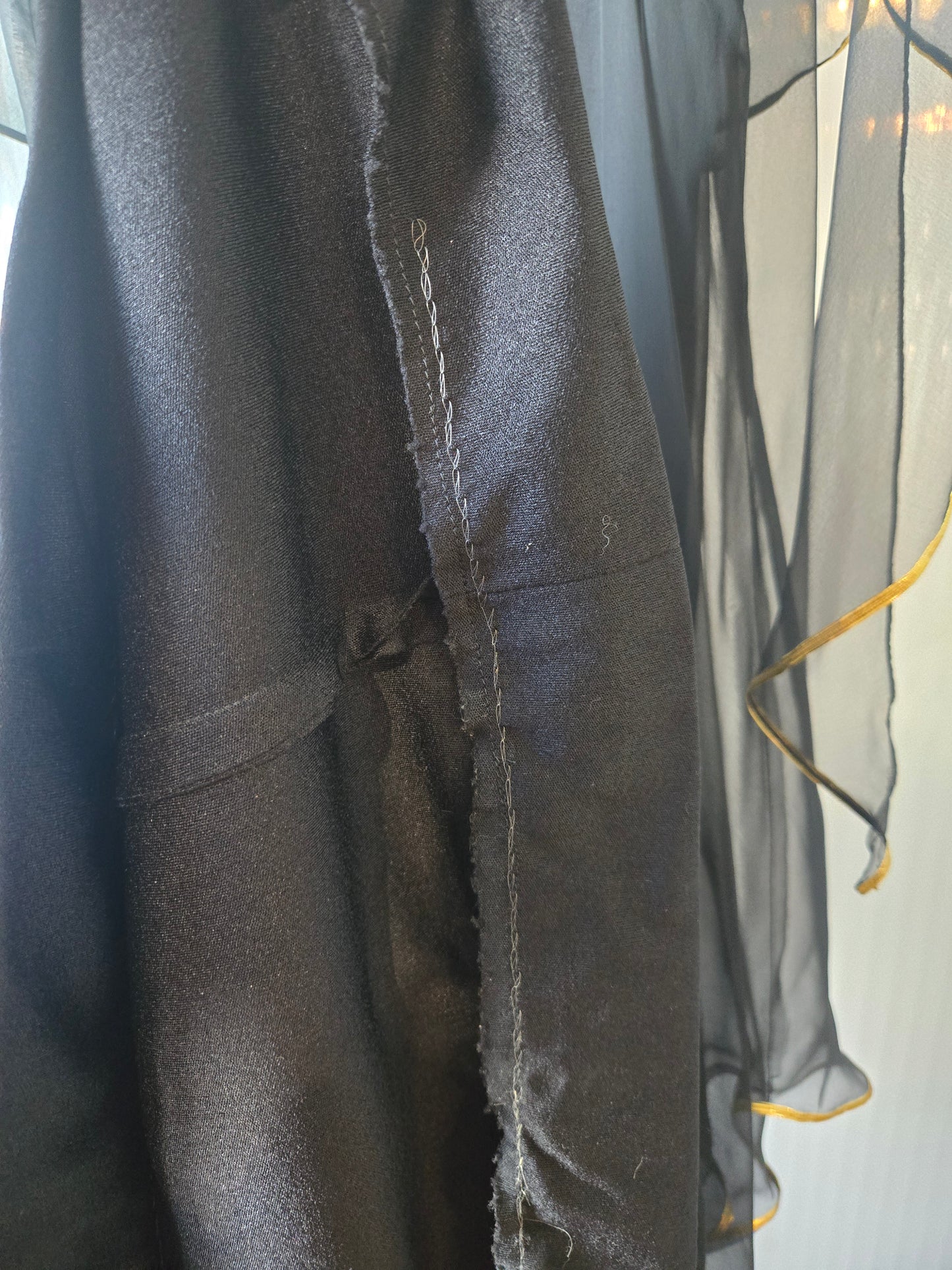 1970s Union-made Black Cocktail Dress with Gold Accents