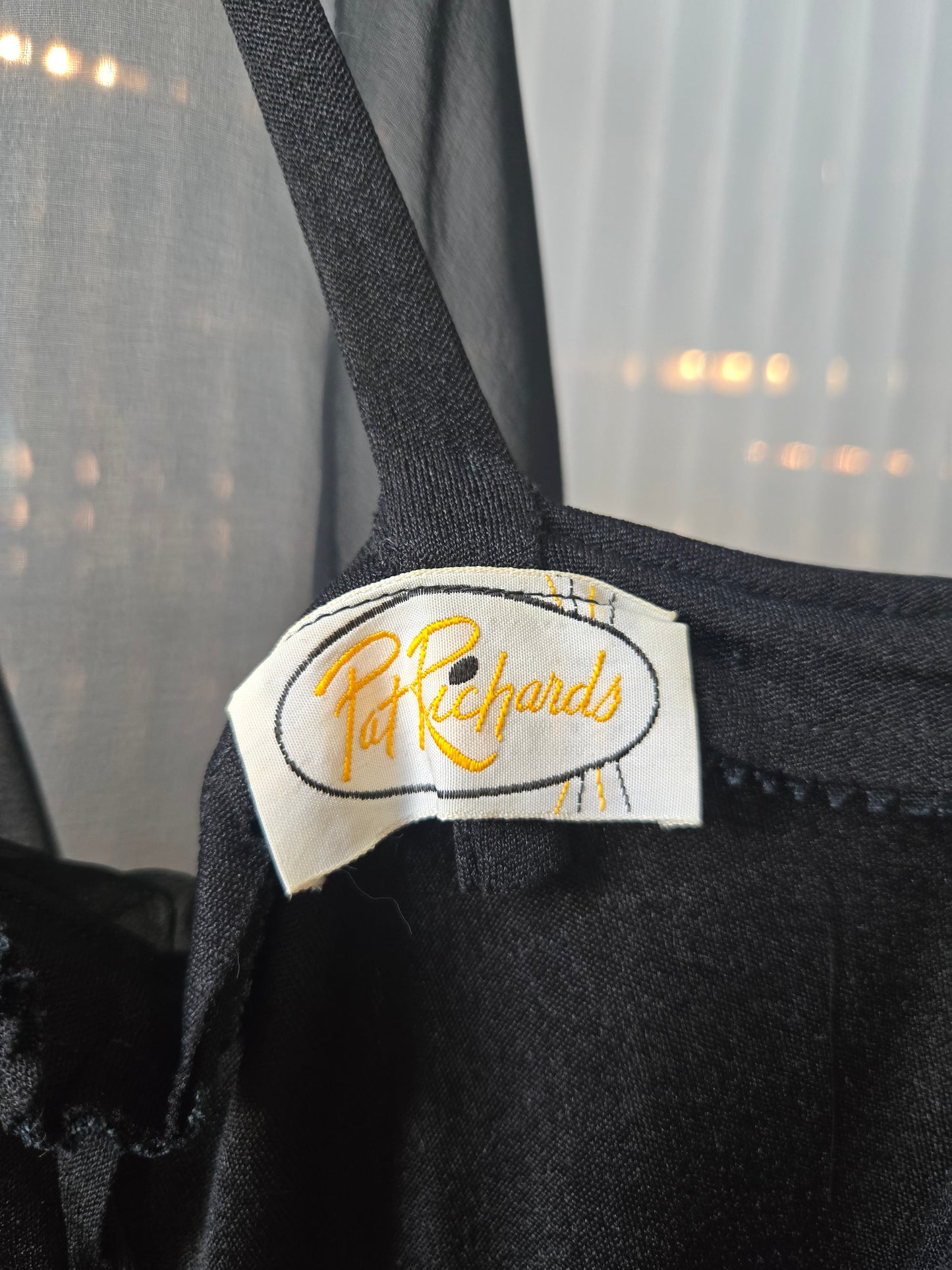 1970s Union-made Black Cocktail Dress with Gold Accents