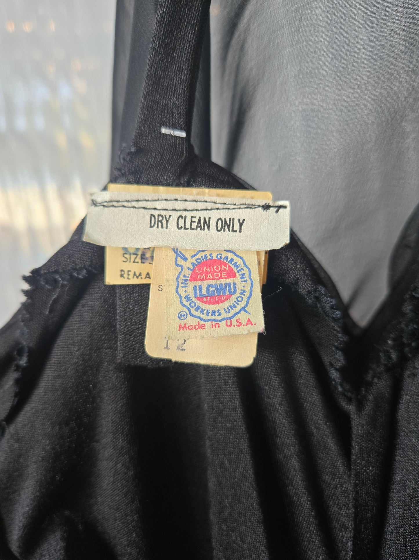 1970s Union-made Black Cocktail Dress with Gold Accents