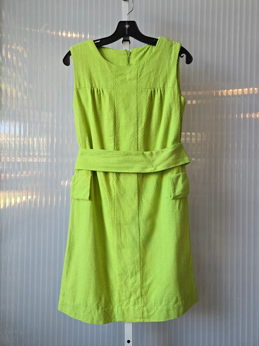 1960s Lime Green Textured Shift Dress