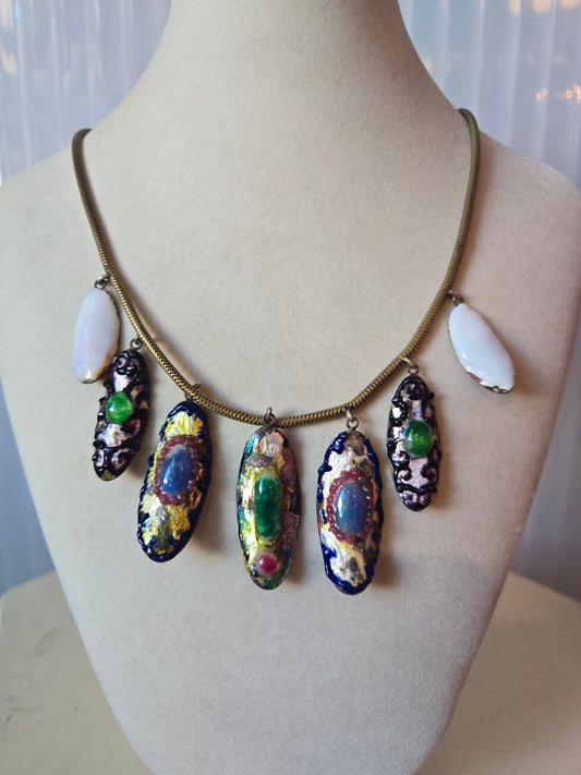 1970s Enamel Multicolor Necklace