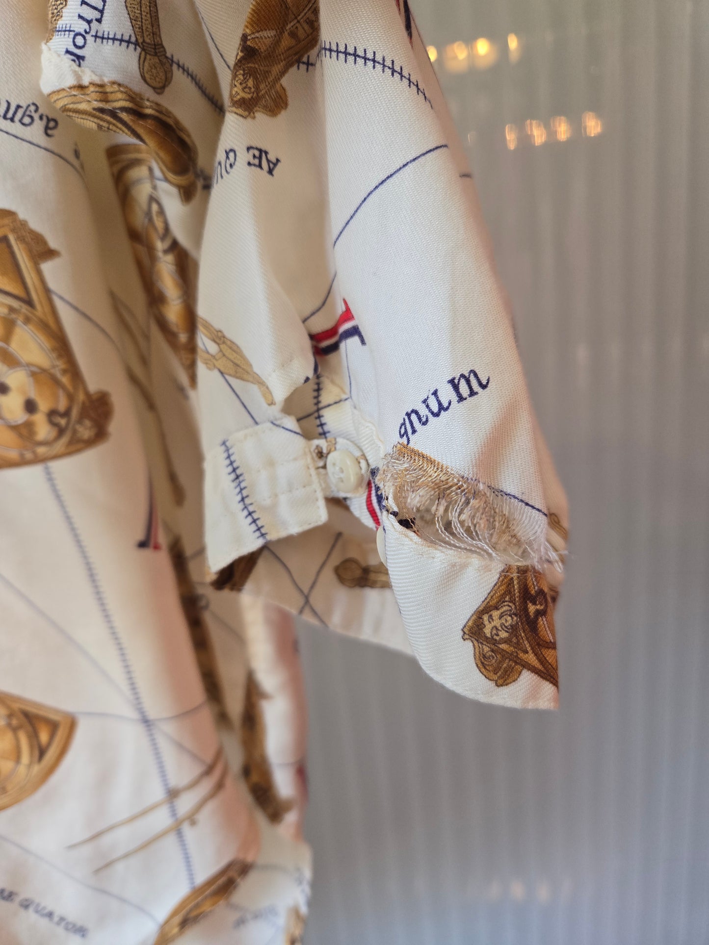 1990s Compass Print Button-up Blouse