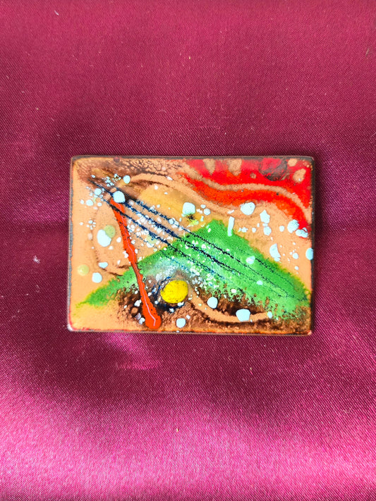 1950s Doris Hall Splatter Paint Brooch