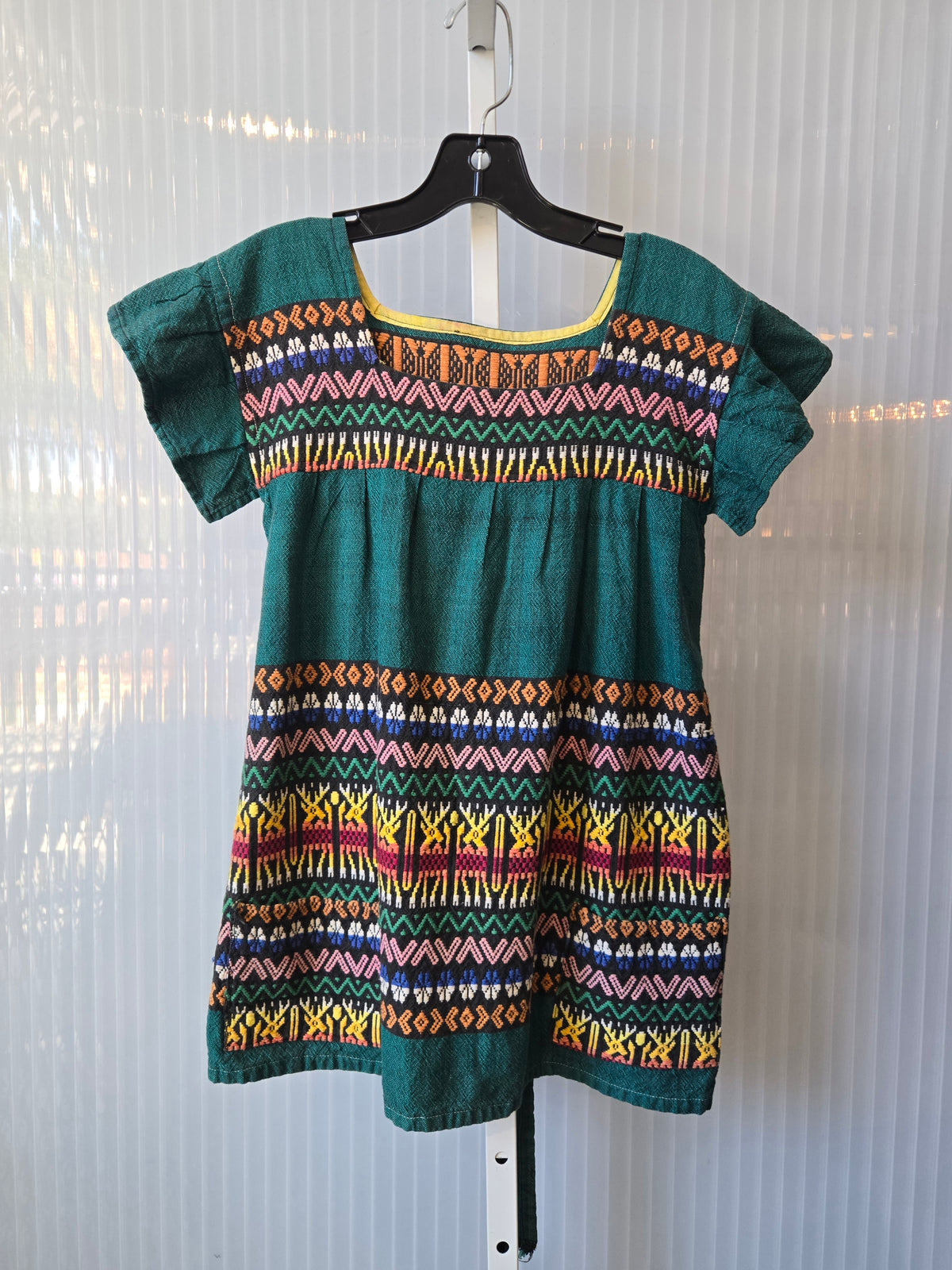 Green Multicolor Mayan Woven Blouse