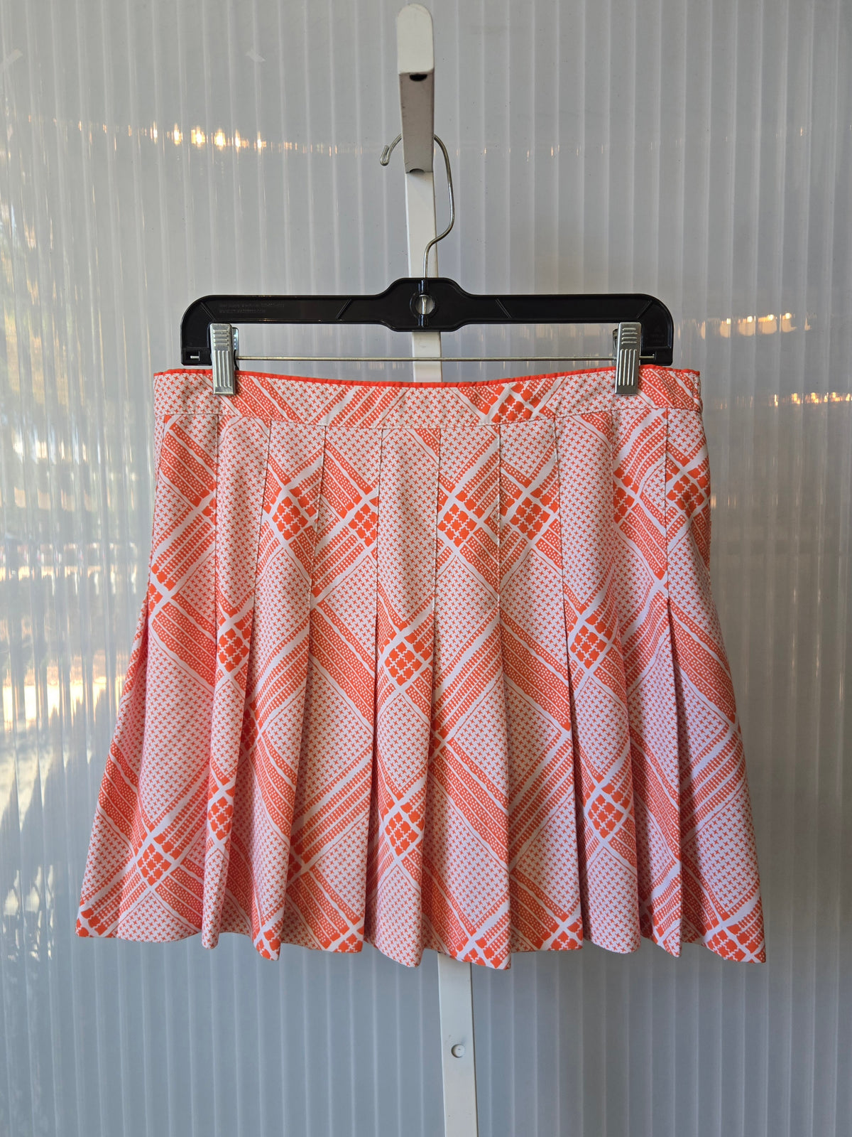 1990s Orange White Pleated Golf Skirt