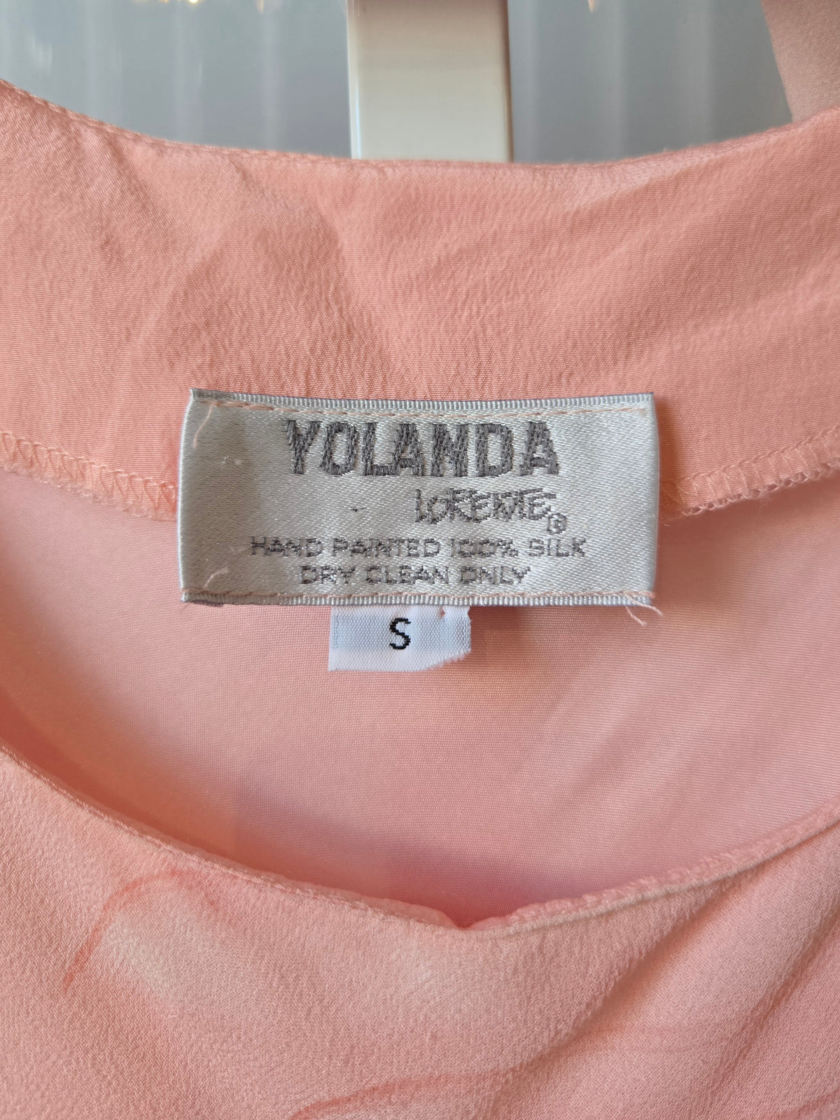 1980s Yolanda Lorente Pink Silk Dress