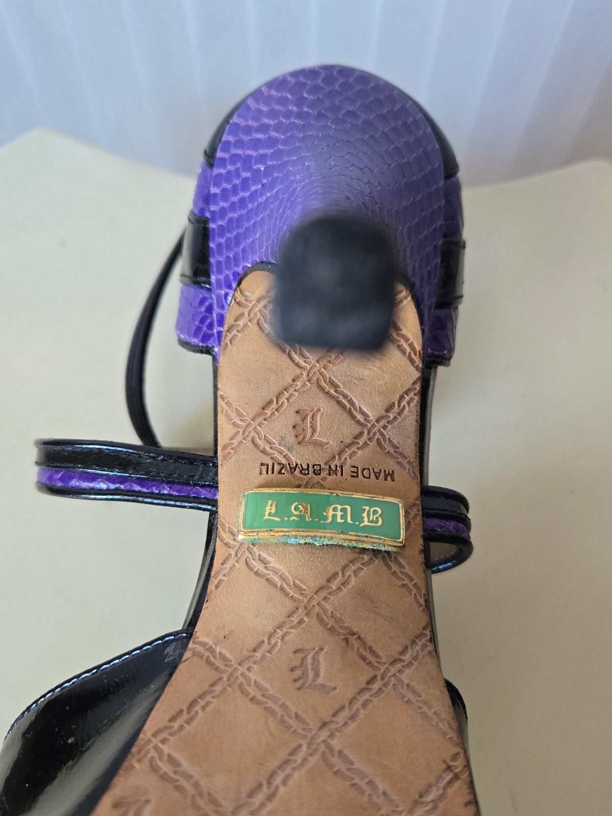 Y2K L.A.M.B Gwen Stefani Black Purple Platform Heels