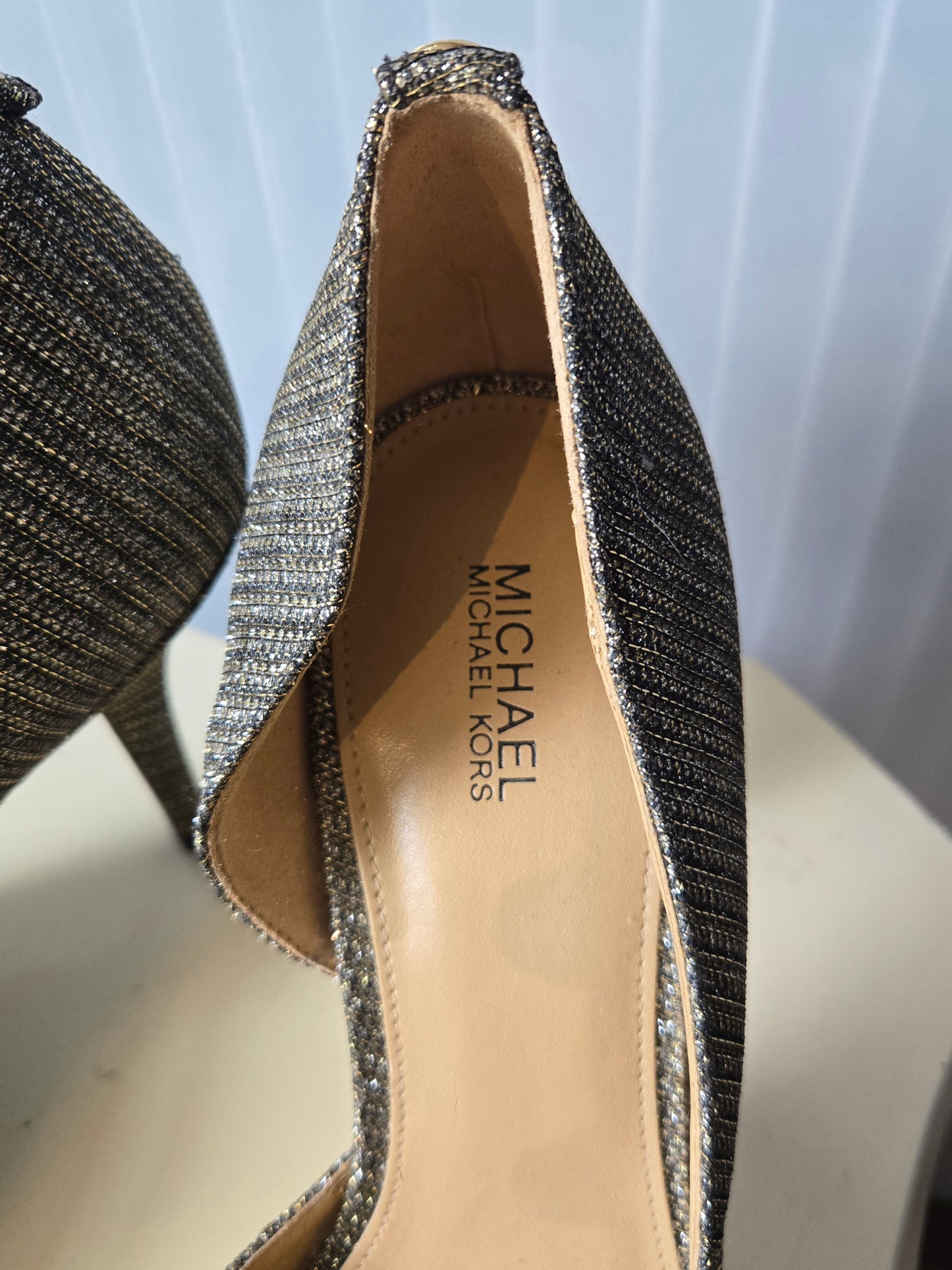 Metallic Gold Pointed Toe Stiletto Heel