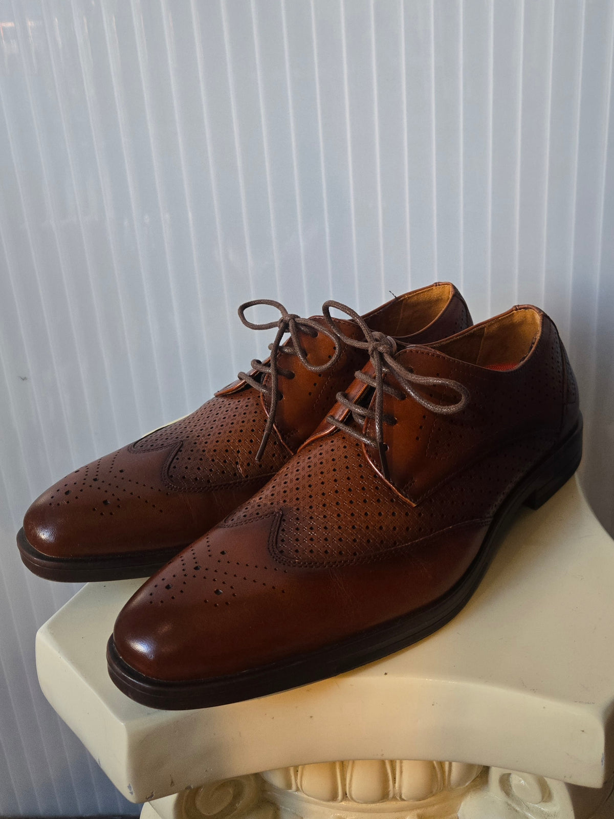 Stacy Adams Brown Leather Wingtip Dress Shoes