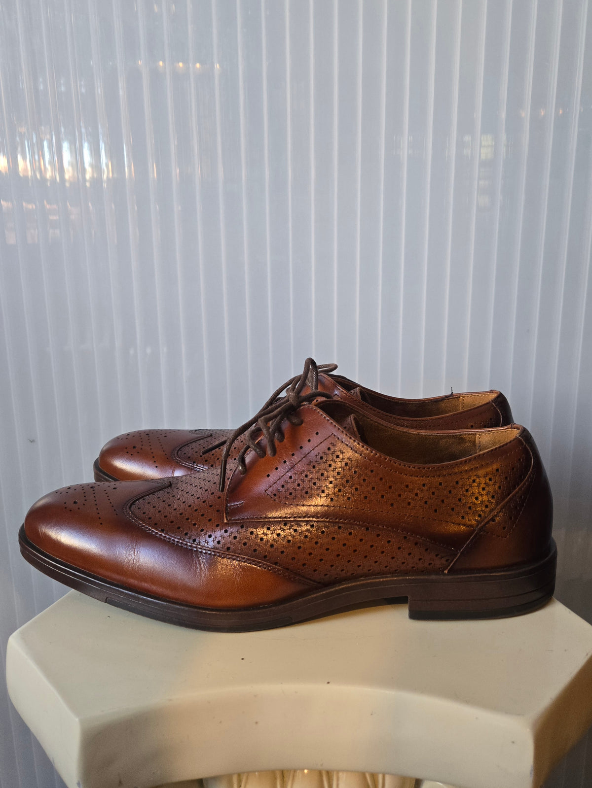 Stacy Adams Brown Leather Wingtip Dress Shoes