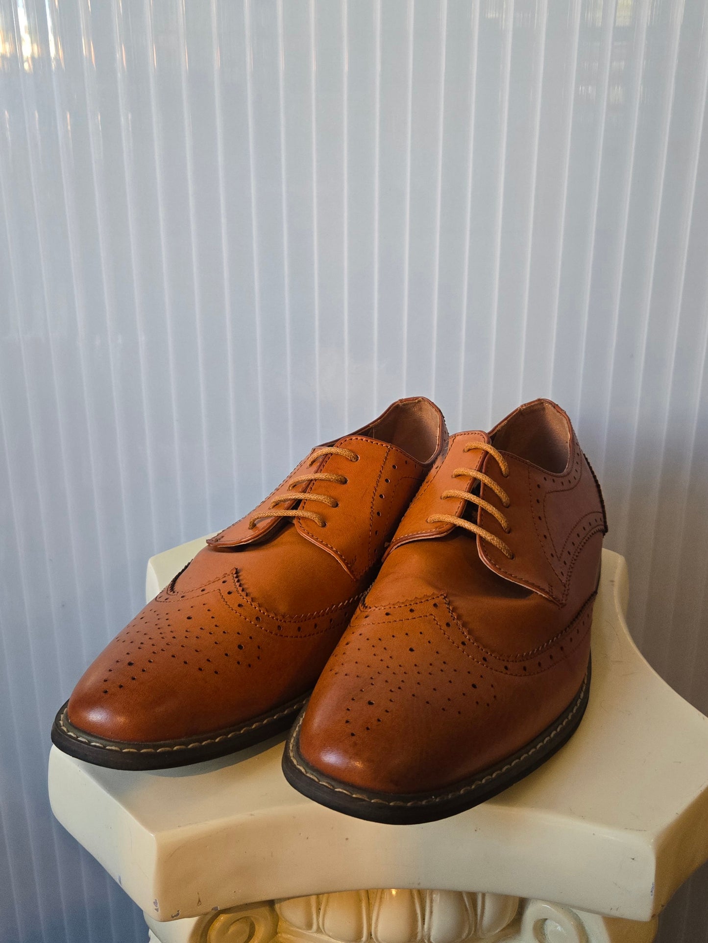 Brown Leather Wingtip Dress Shoes