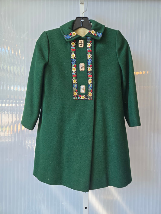 1950s Dark Green Children's Coat