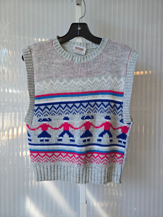 1970s Gray Knit Sweater Vest