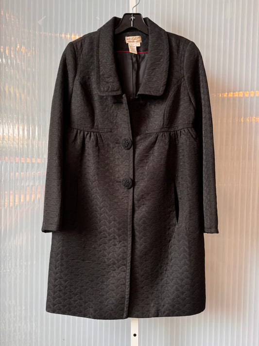 1990s Black Quilted Dress Coat