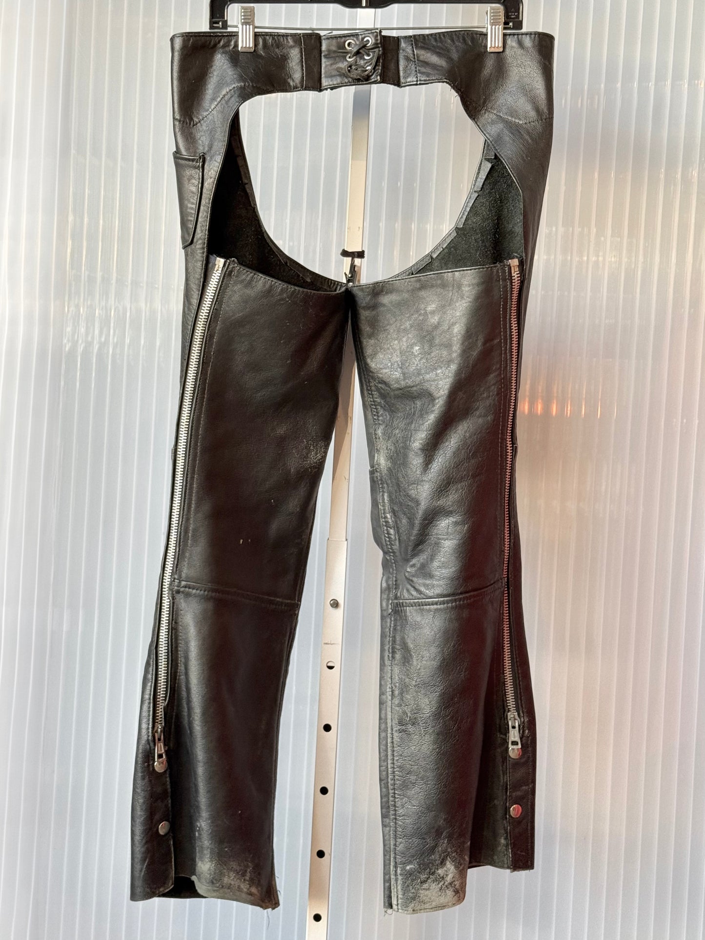 1980s Unik Black Leather Chaps