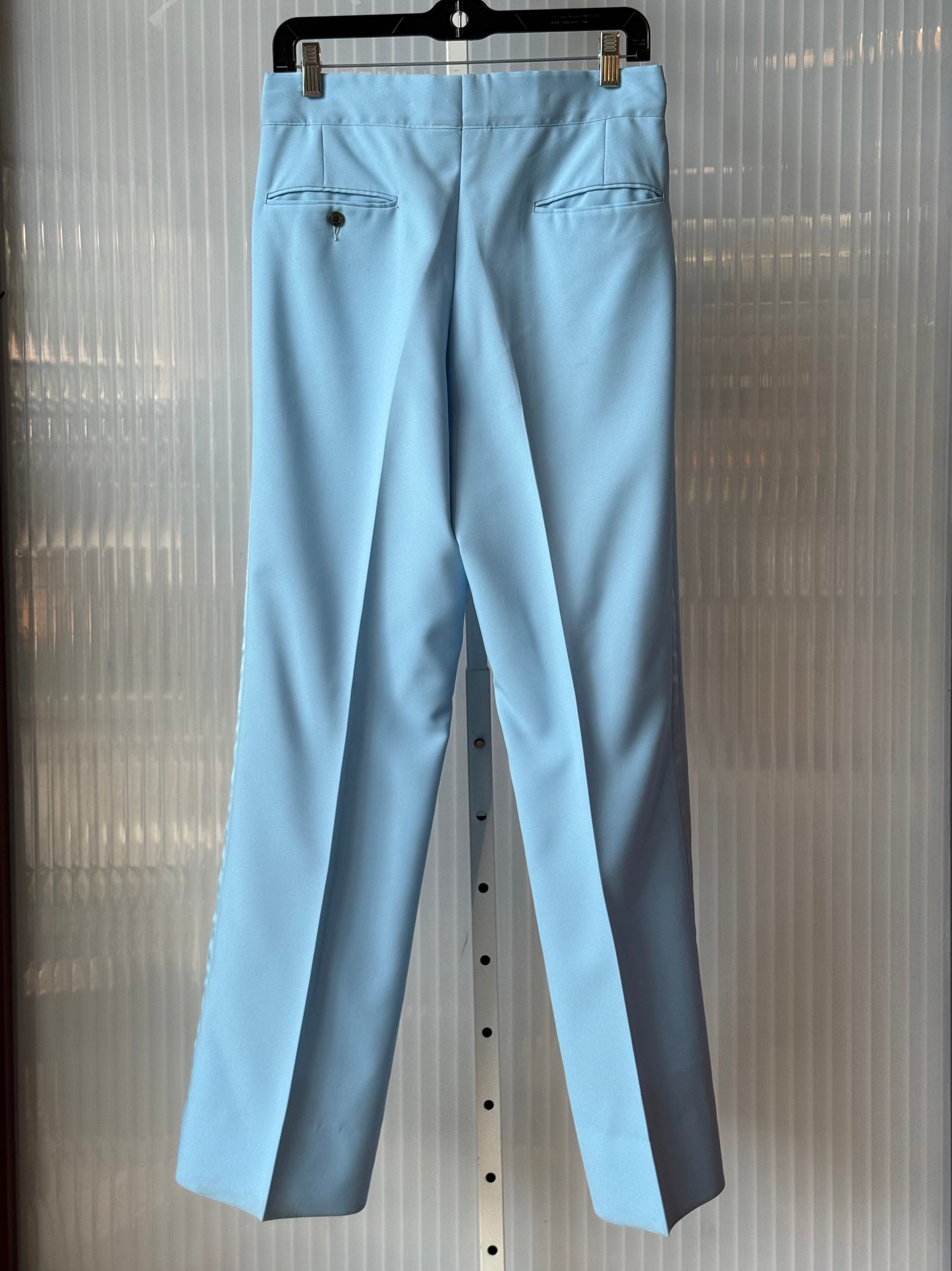1970s Powder Blue Tuxedo Jacket, Pants, Cummerbund & Jabot Set