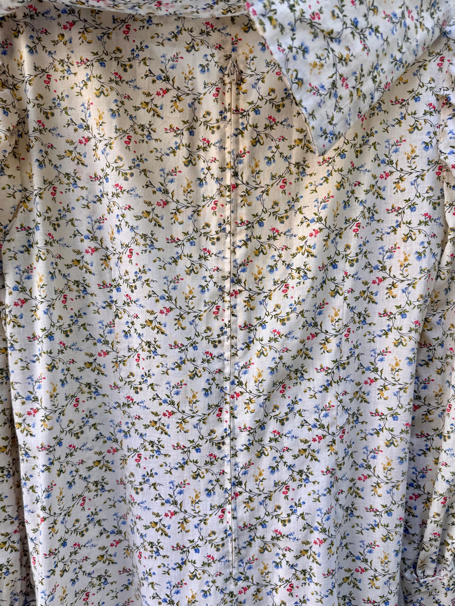 1960s Cream Floral Dress