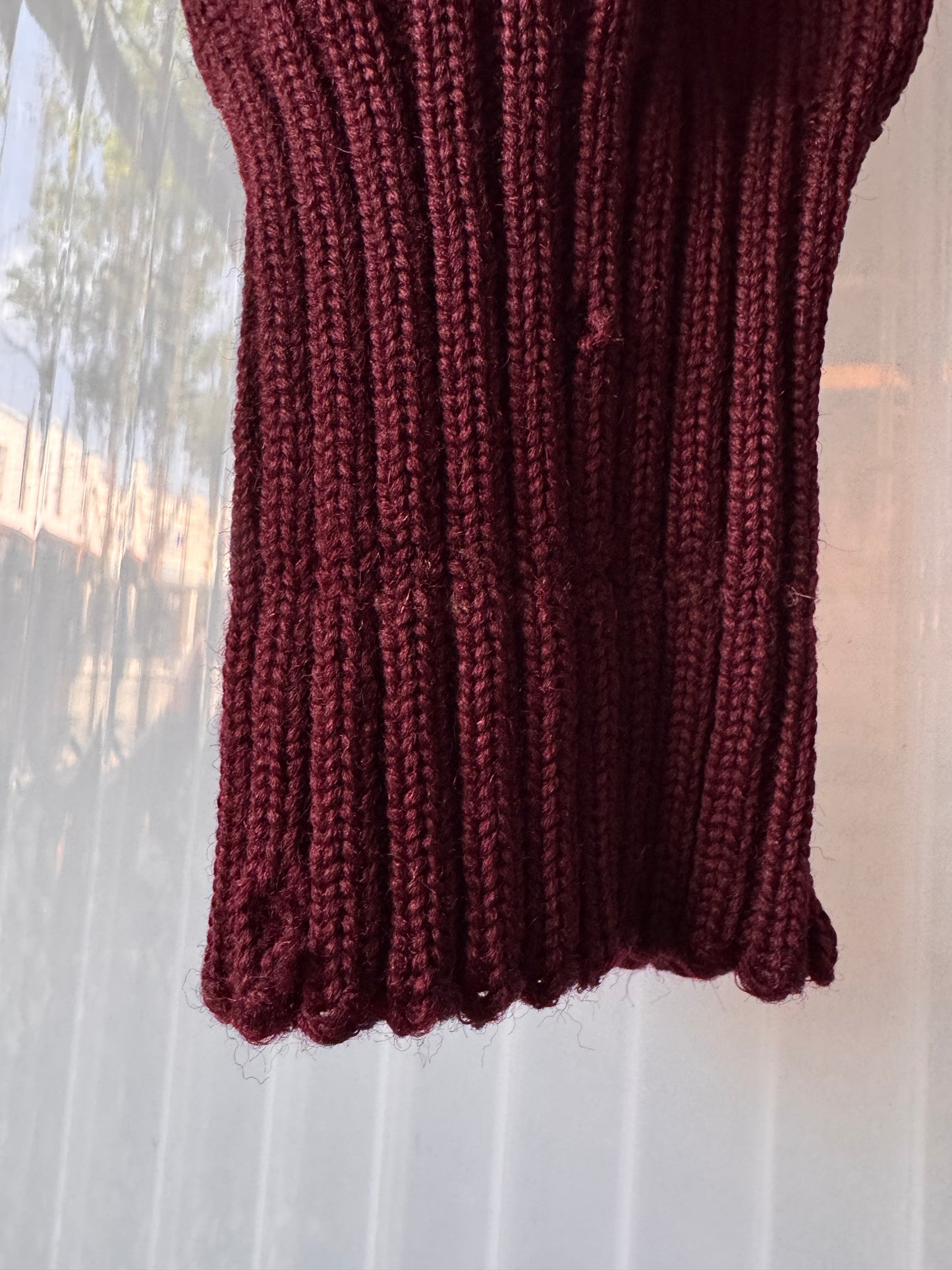 1950s Burgundy Knit Cardigan