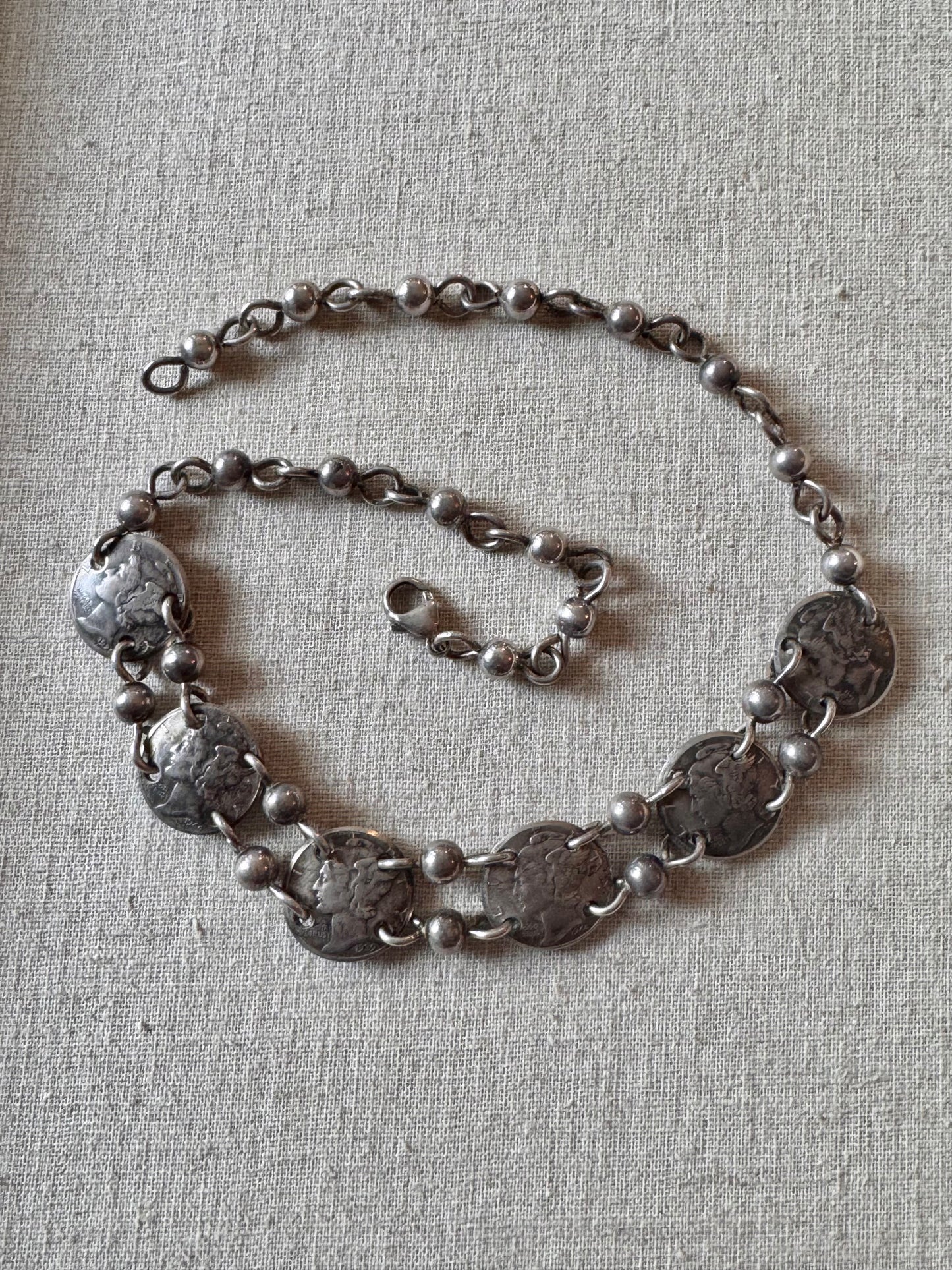 Silver Mercury Dime Silver Bracelet