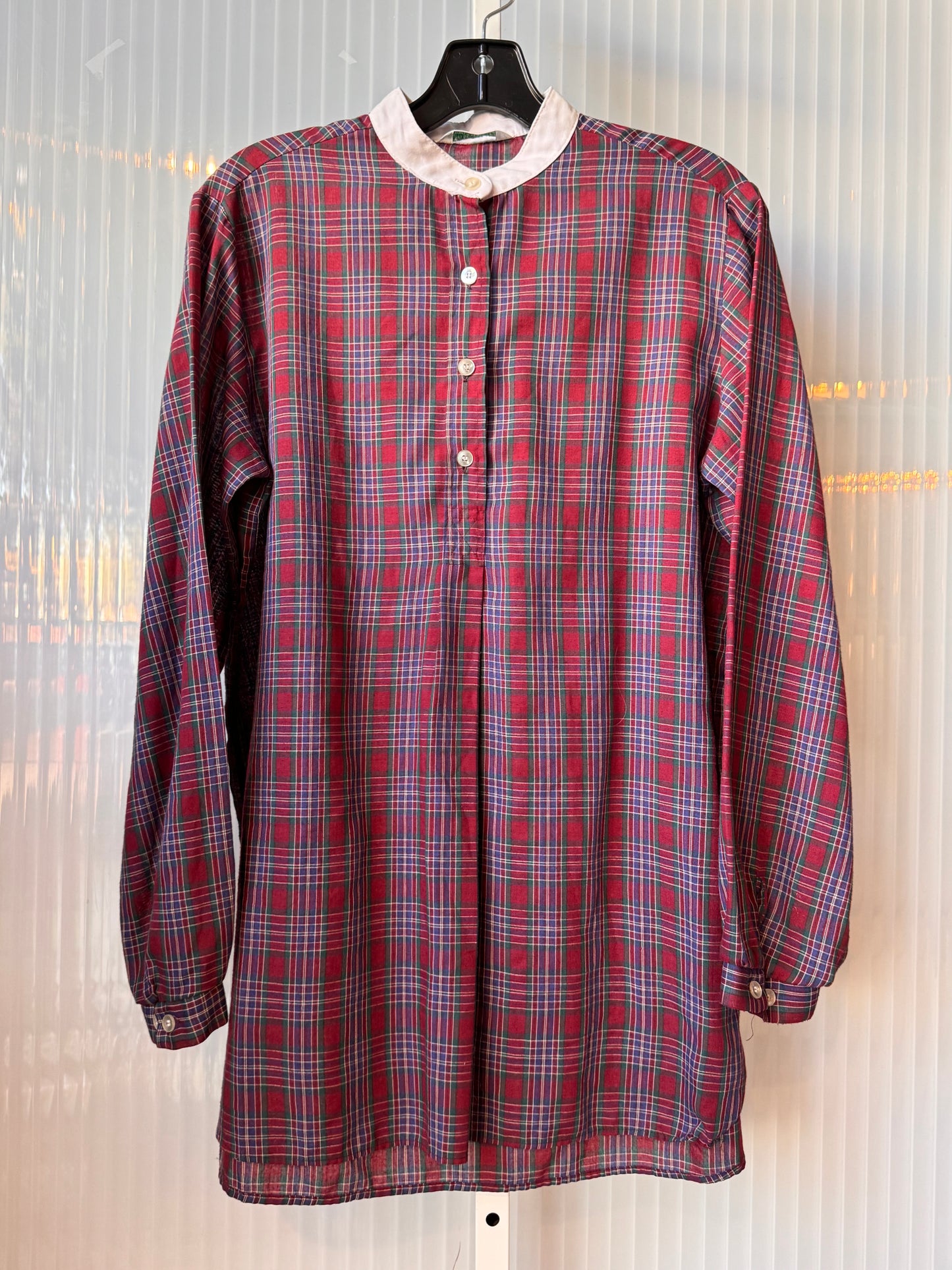 1960s Sears Red Plaid Loungewear Shirt
