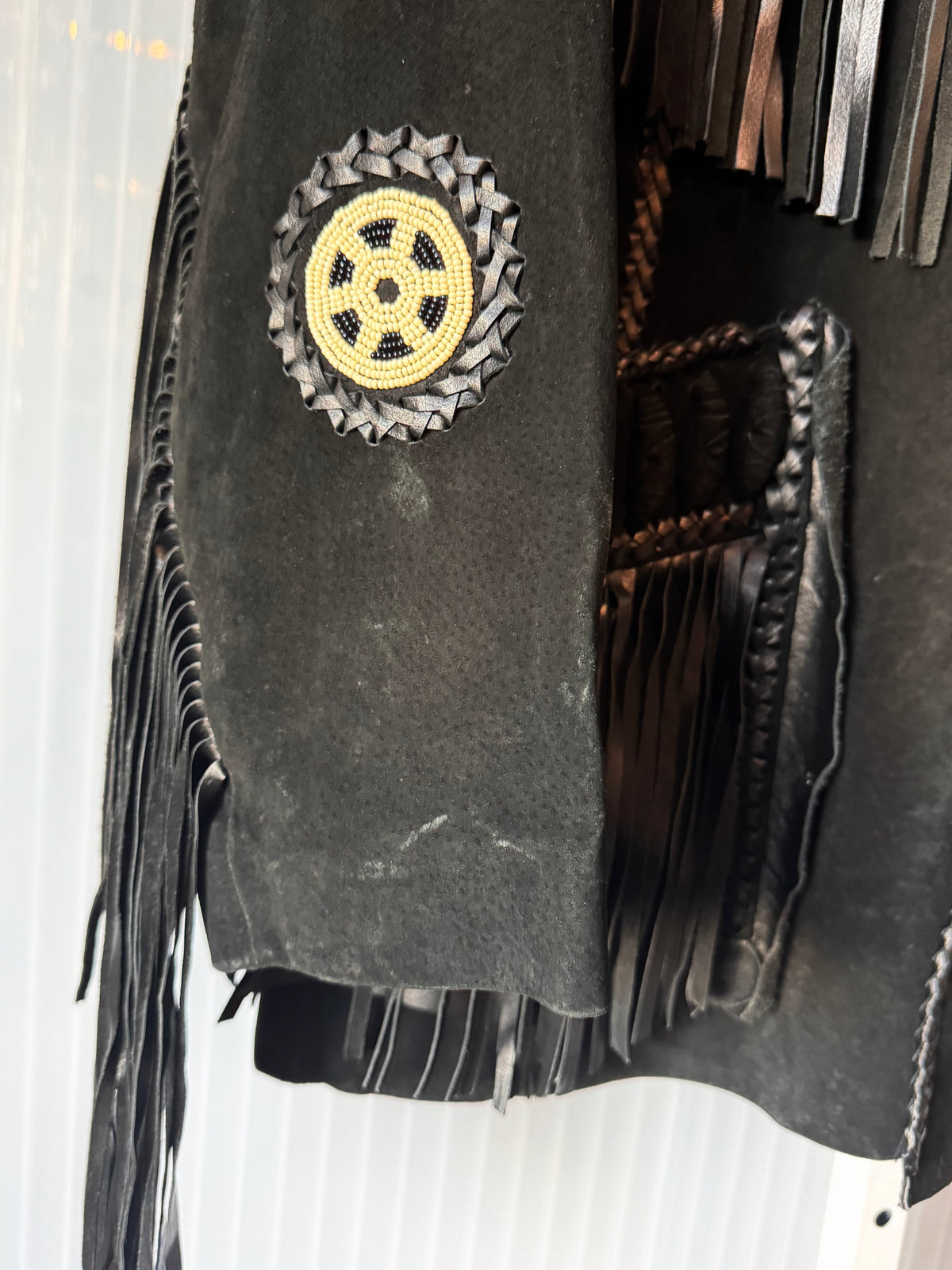 Early 1980s? Black Suede Fringe Western Jacket