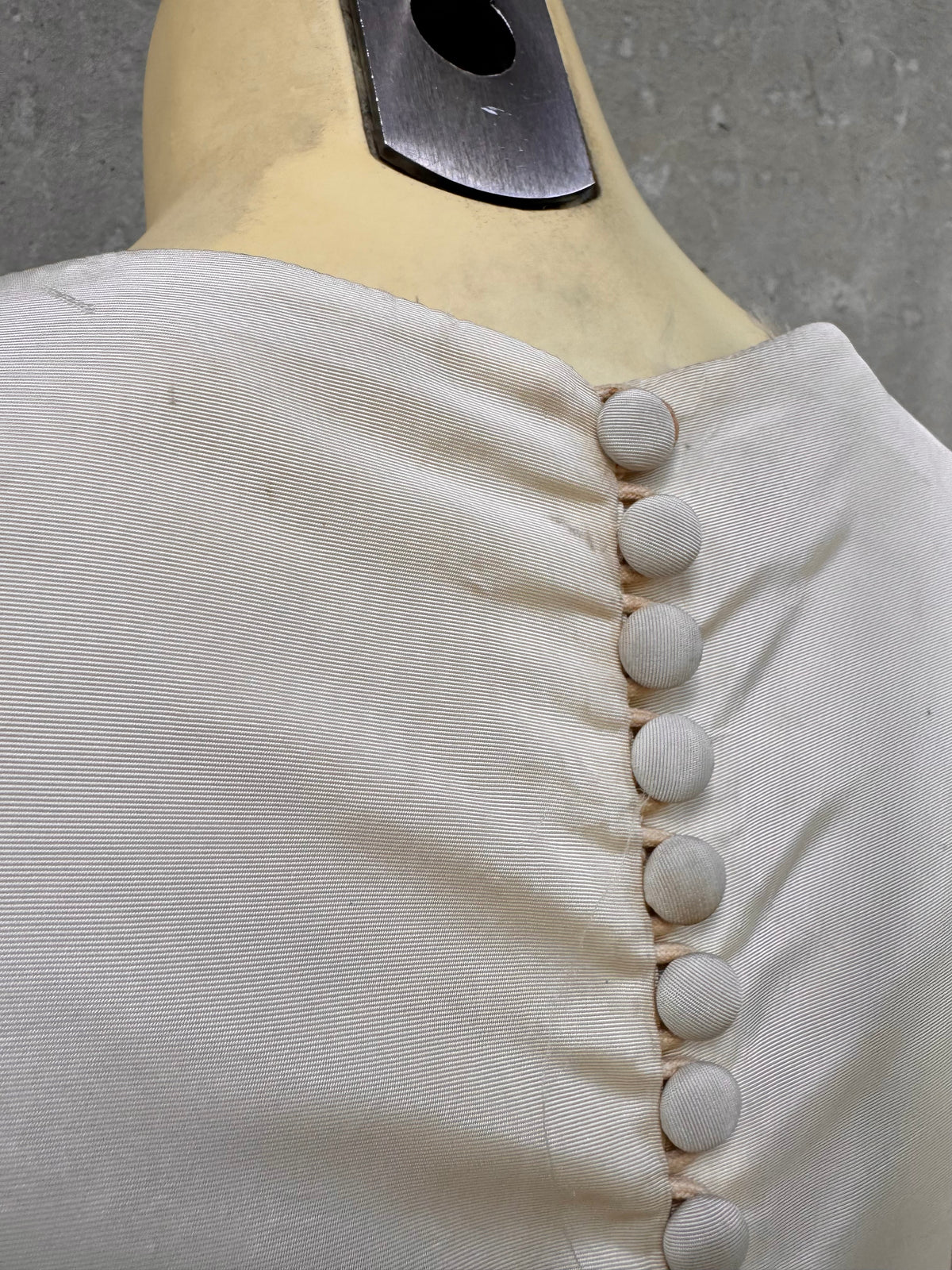 1940s Cream Bodice-Ruching Wedding Dress