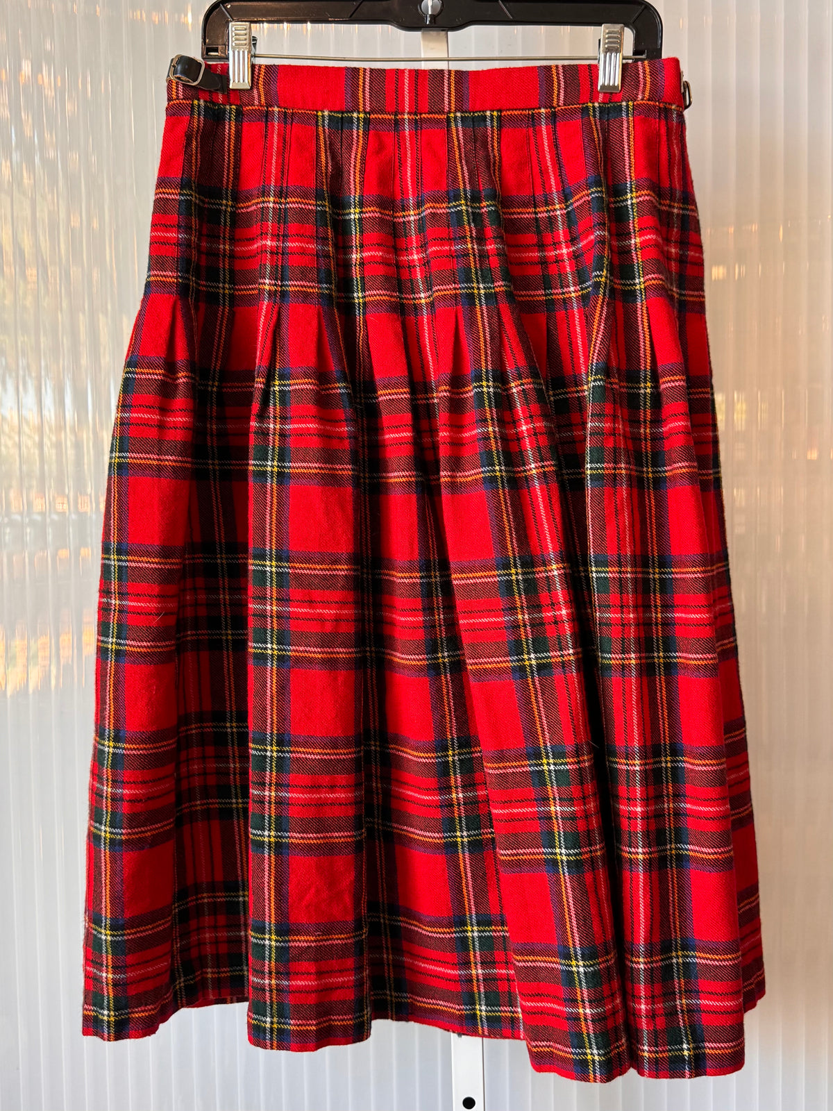 1990s 100% Wool Red Tartan Kilt
