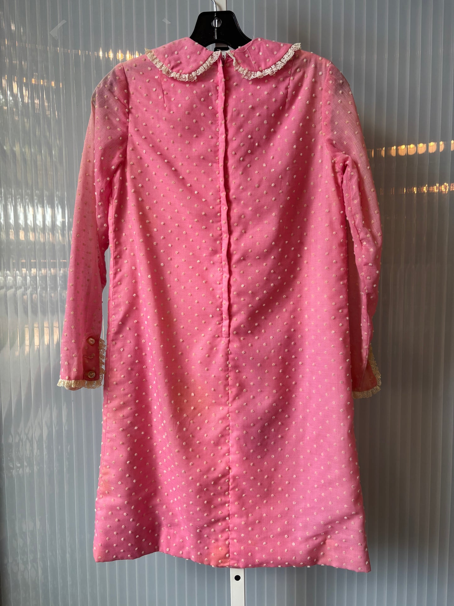 1960s Pink Peter-Pan Collar Polka Dot Dress