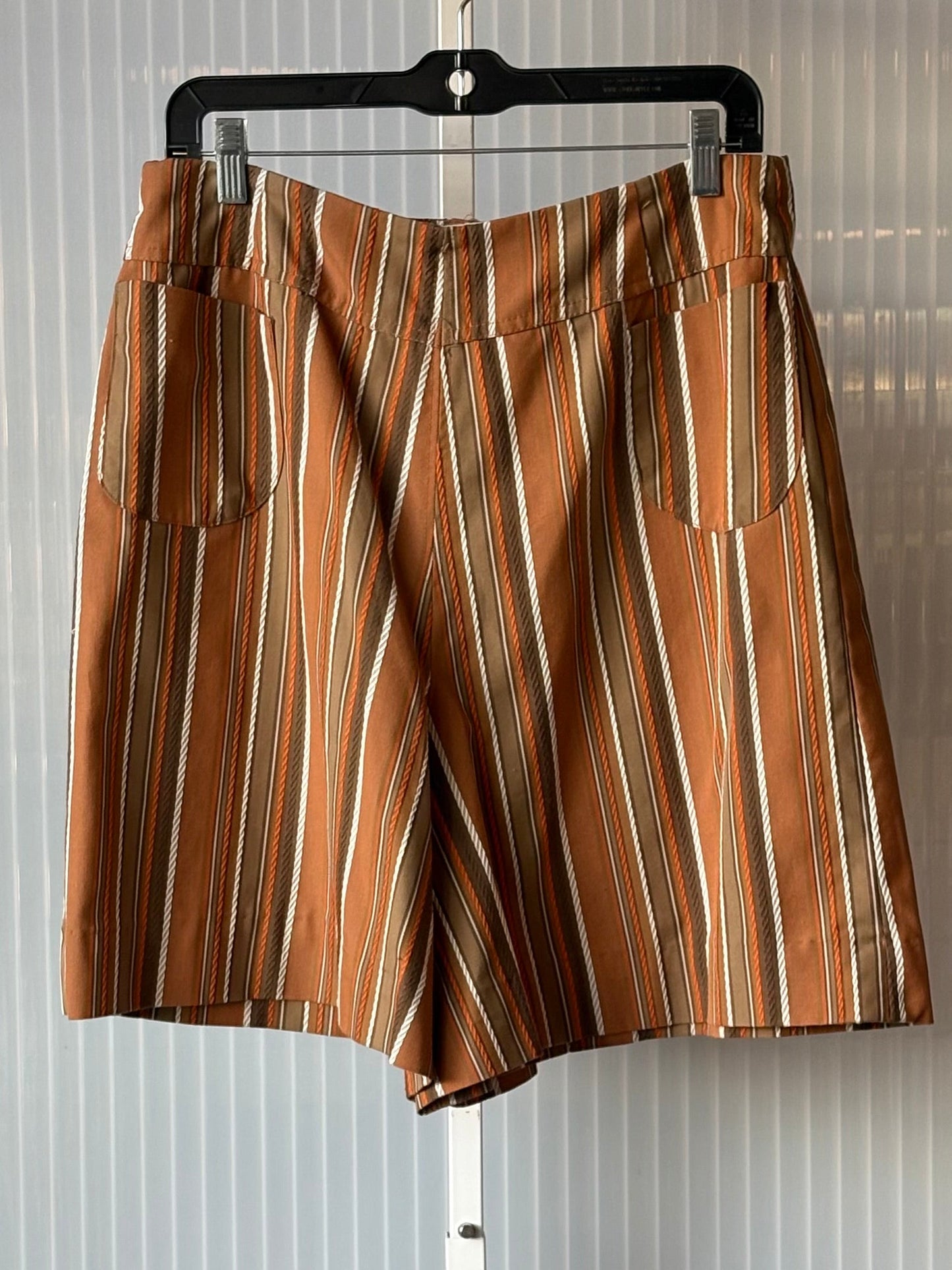 1970s Brown & Orange Striped Shorts