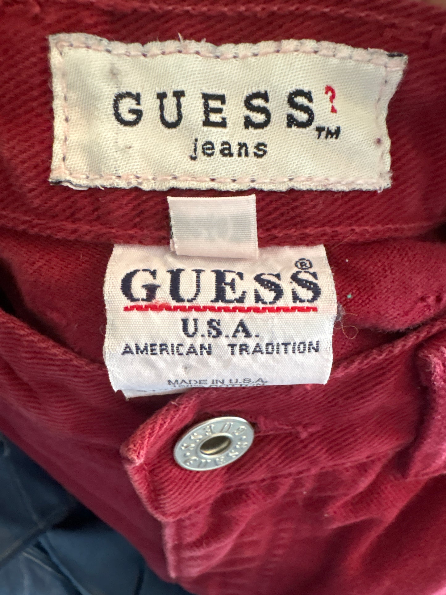 1980s Guess Burgundy Taper Leg Jeans