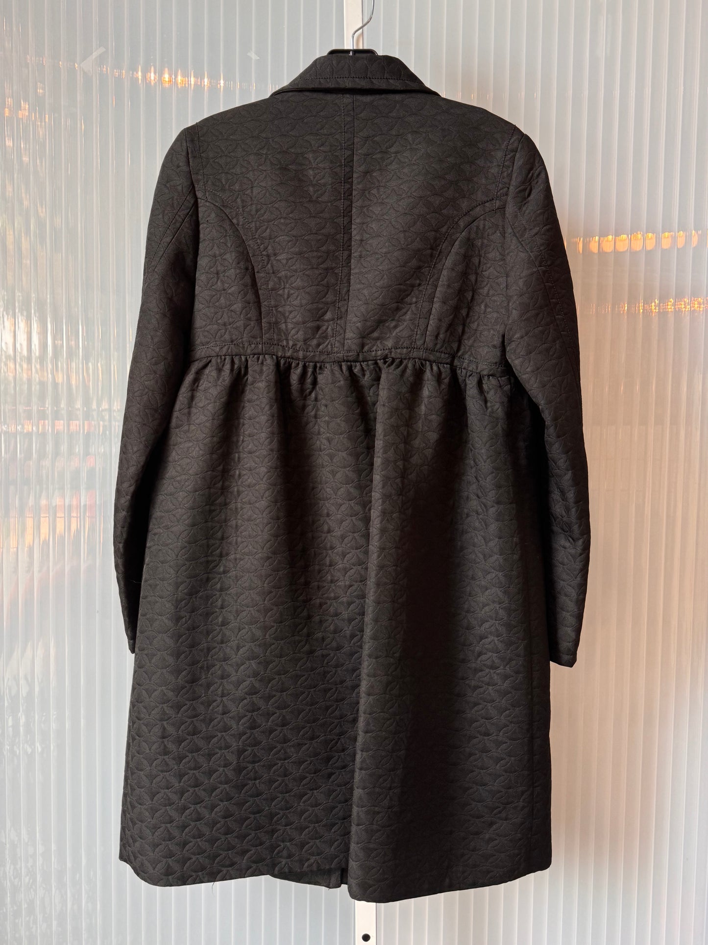 1990s Black Quilted Dress Coat