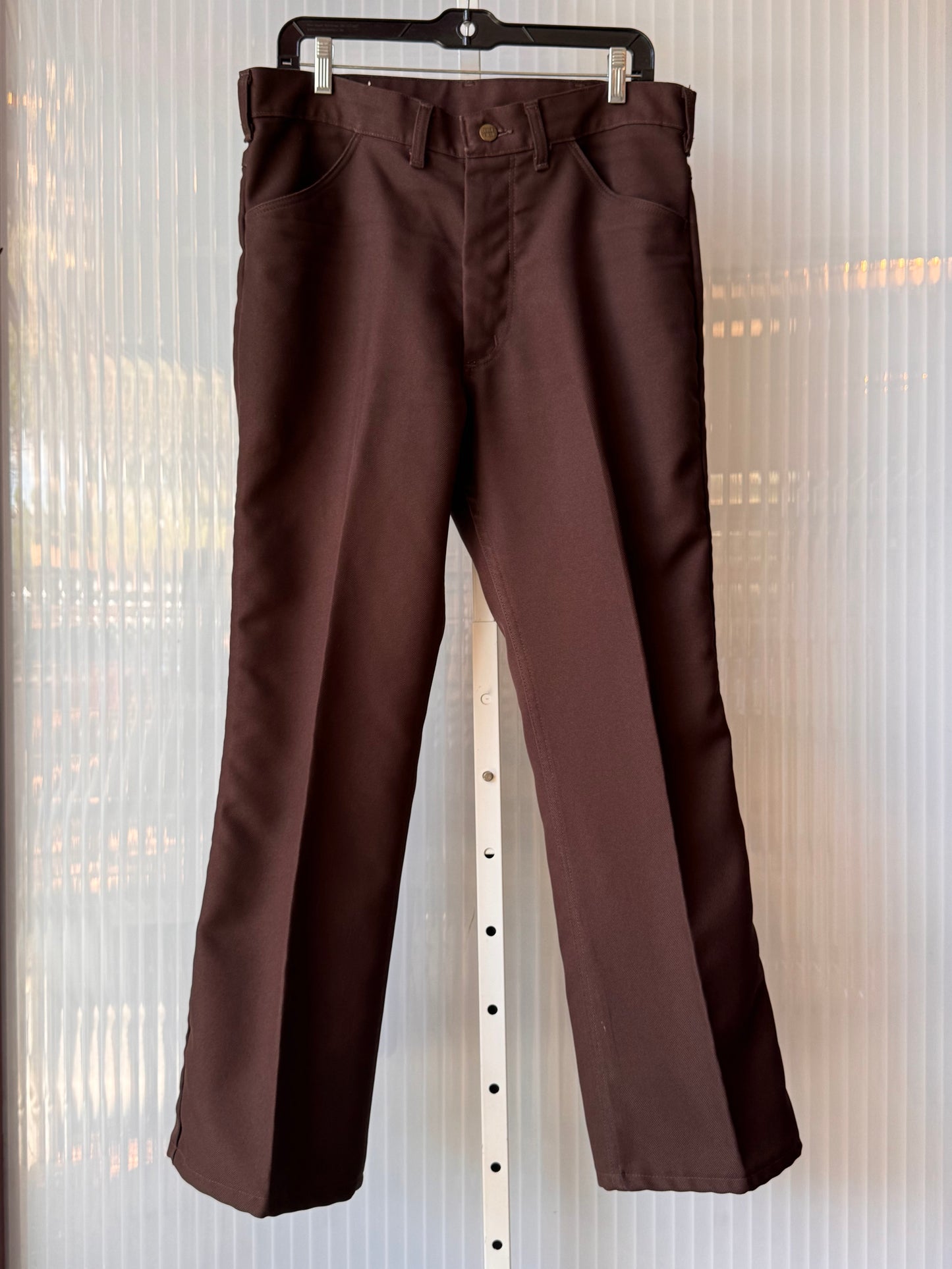 1970s Brown PolyKnit Jean-Style Pants