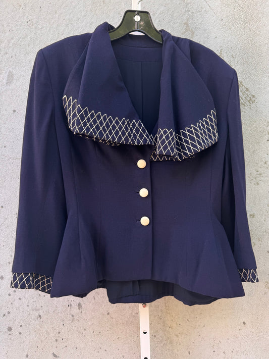 1980s does 1940s Navy Blue & White Jacket