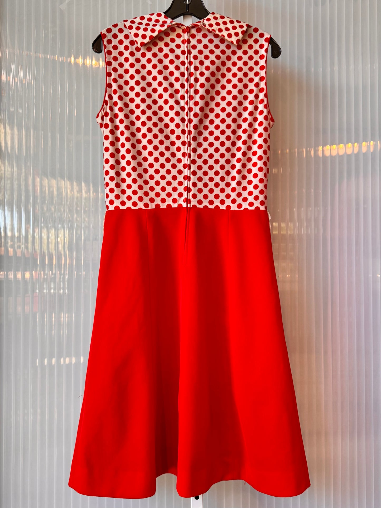 1960s Red & White Polka Dot Sleeveless Dress