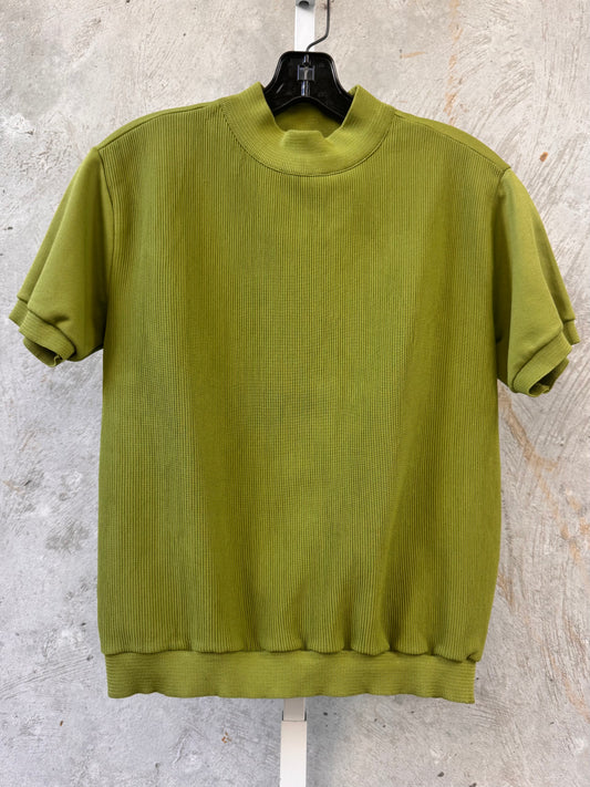 1970s Green Rib Knit Short-Sleeve Shirt