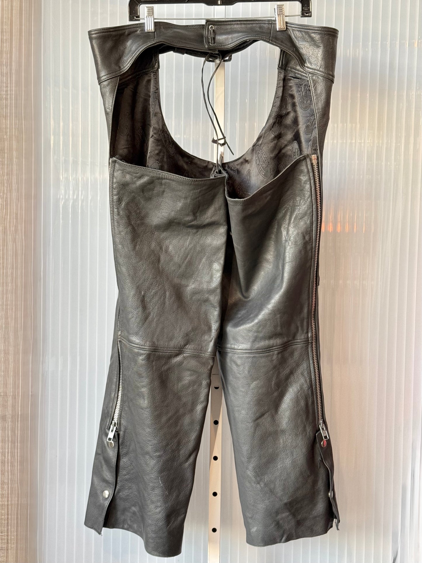 River Road Black Leather Chaps