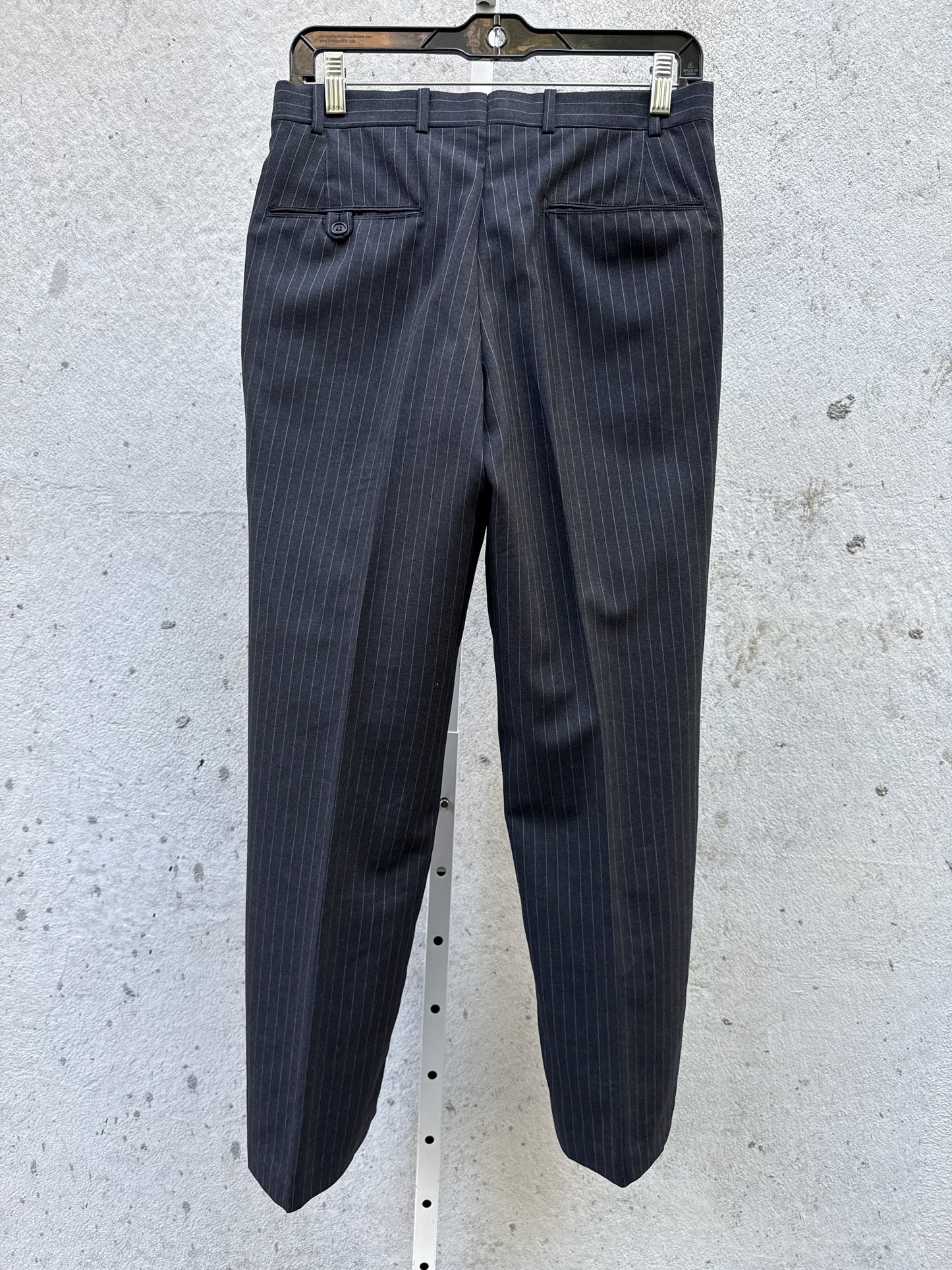 1980s Dark Grey Pin Stripe Suit Jacket Set