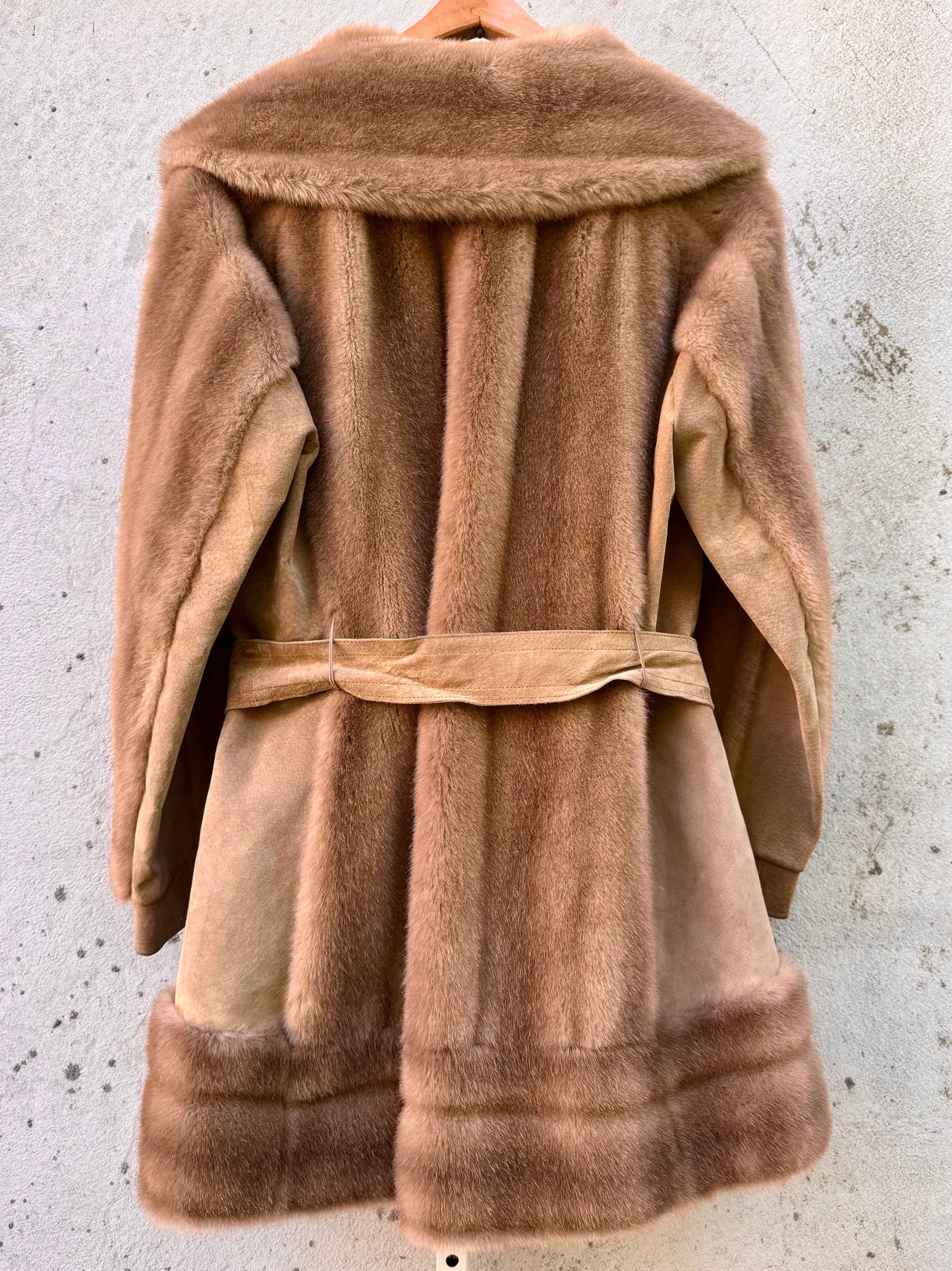 Tan Faux Fur Paneled Jacket